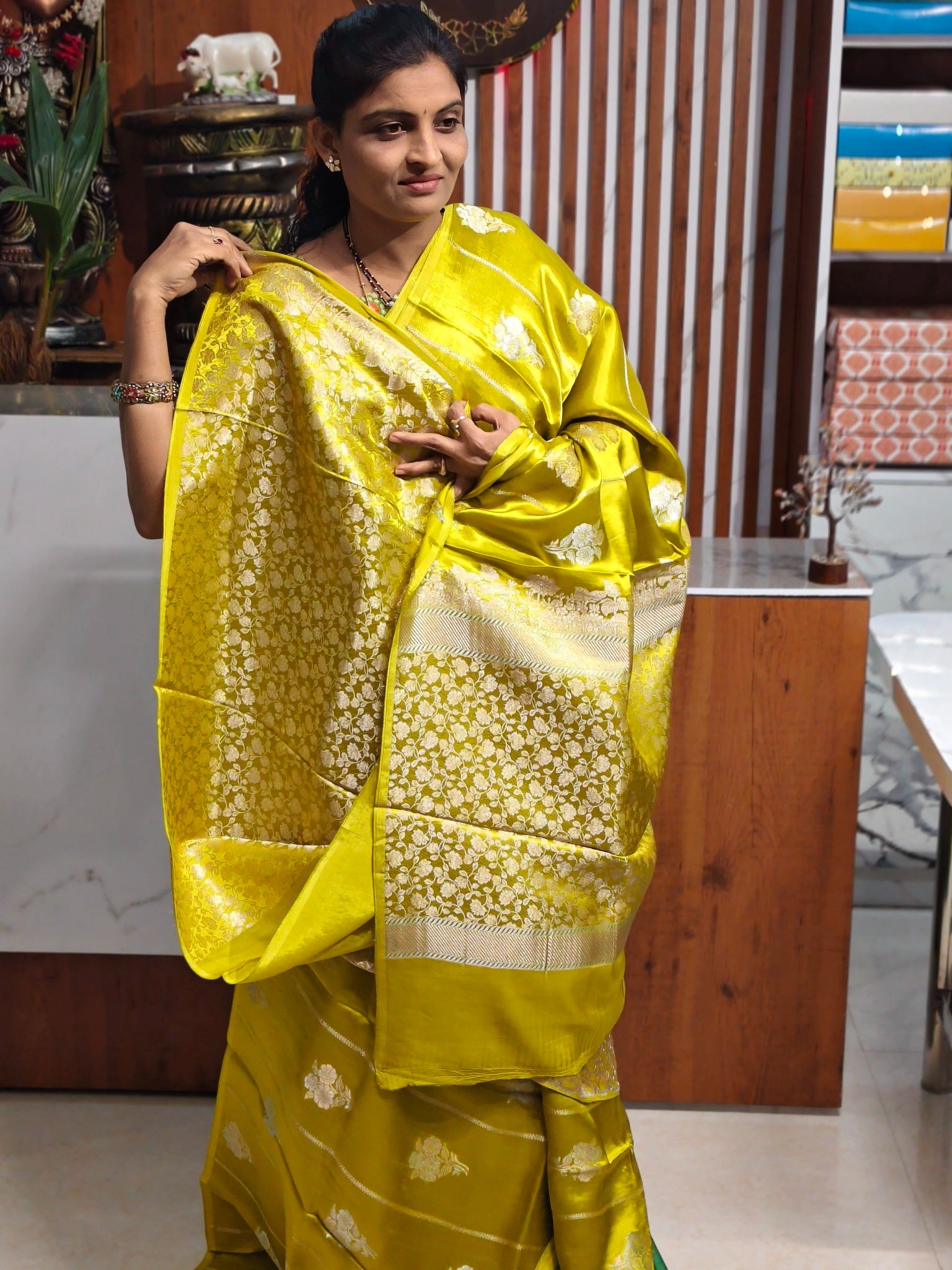 Satin georgette saree