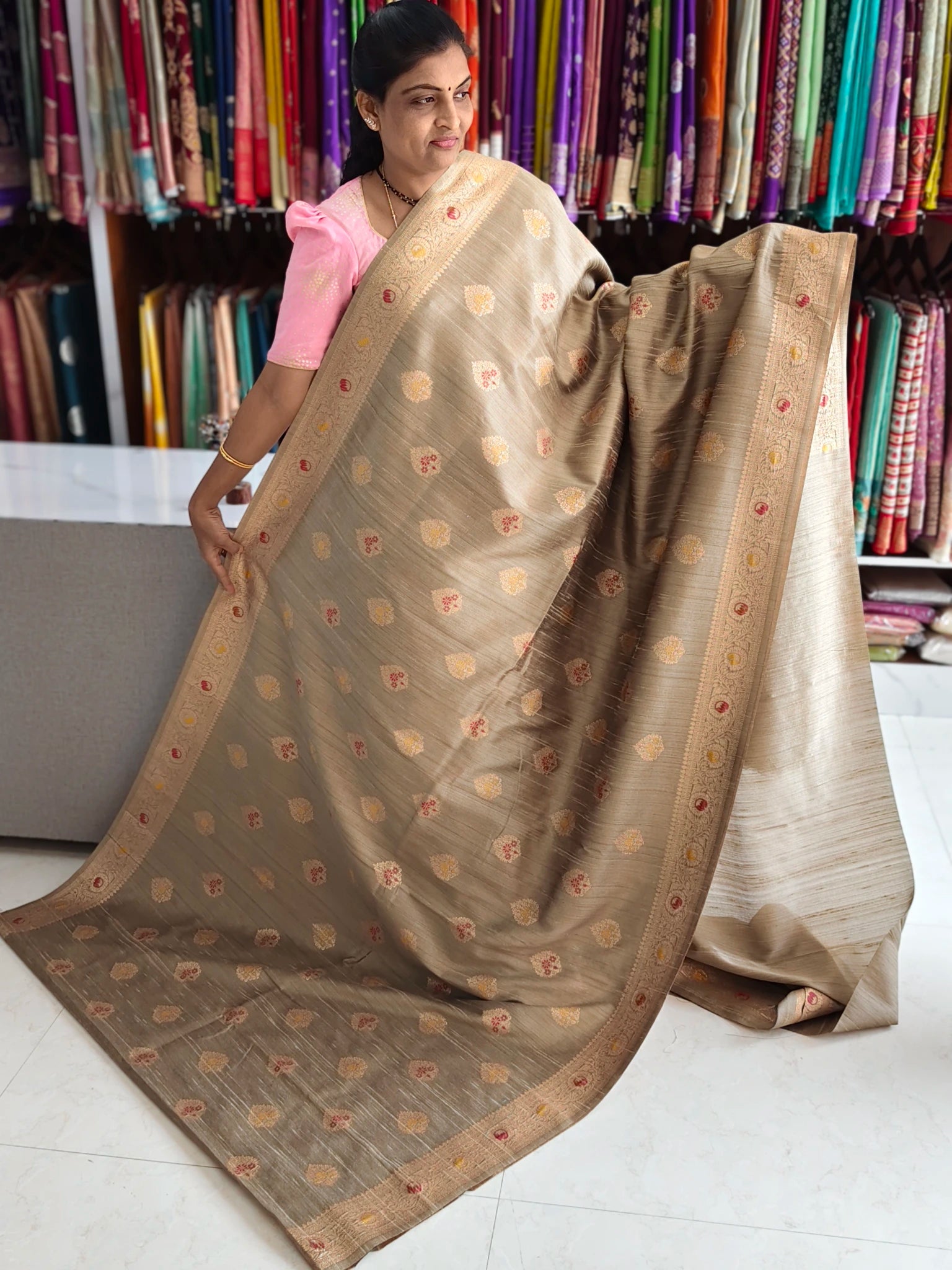 Kathan jute Banarasi saree