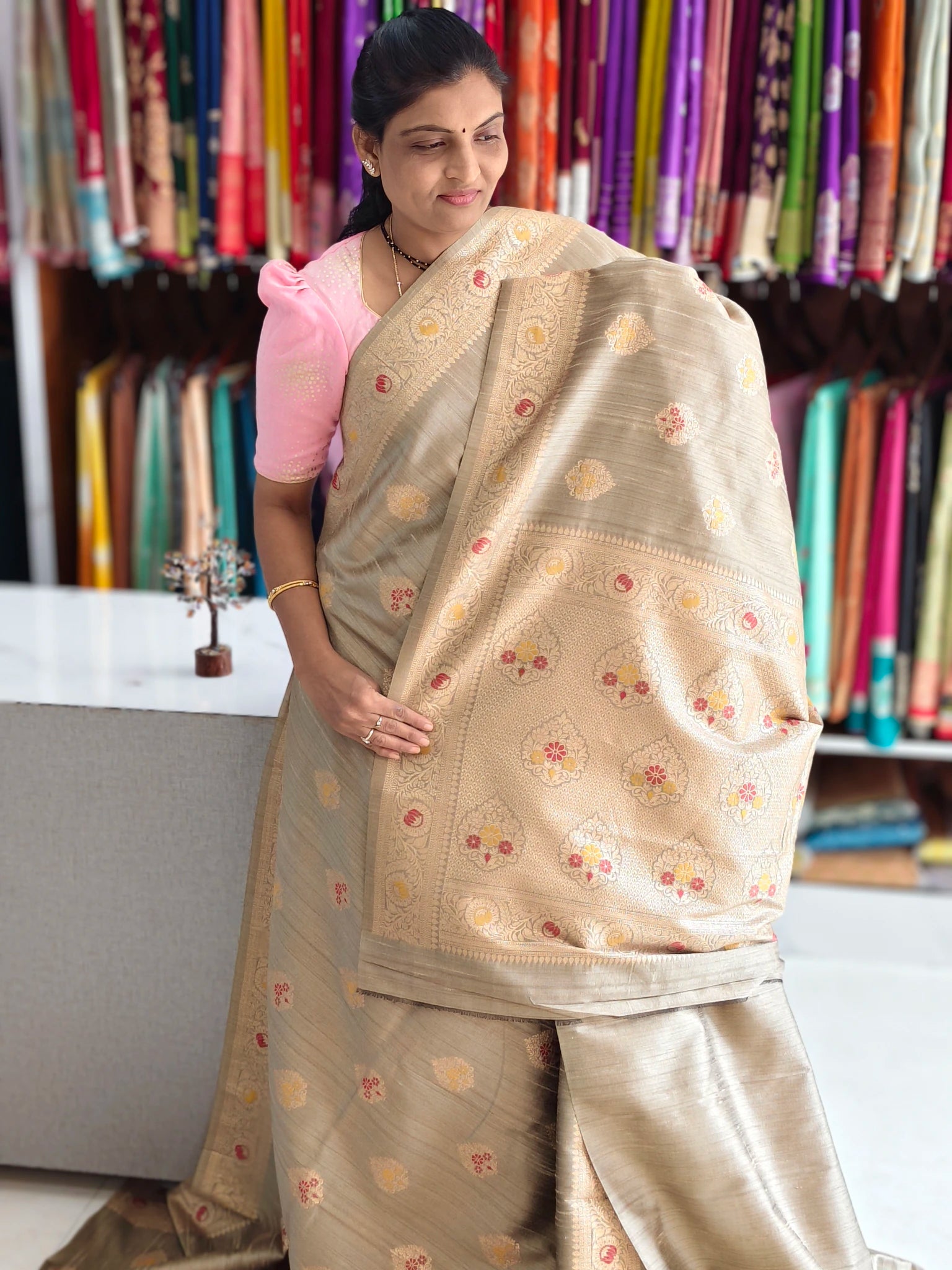 Kathan jute Banarasi saree