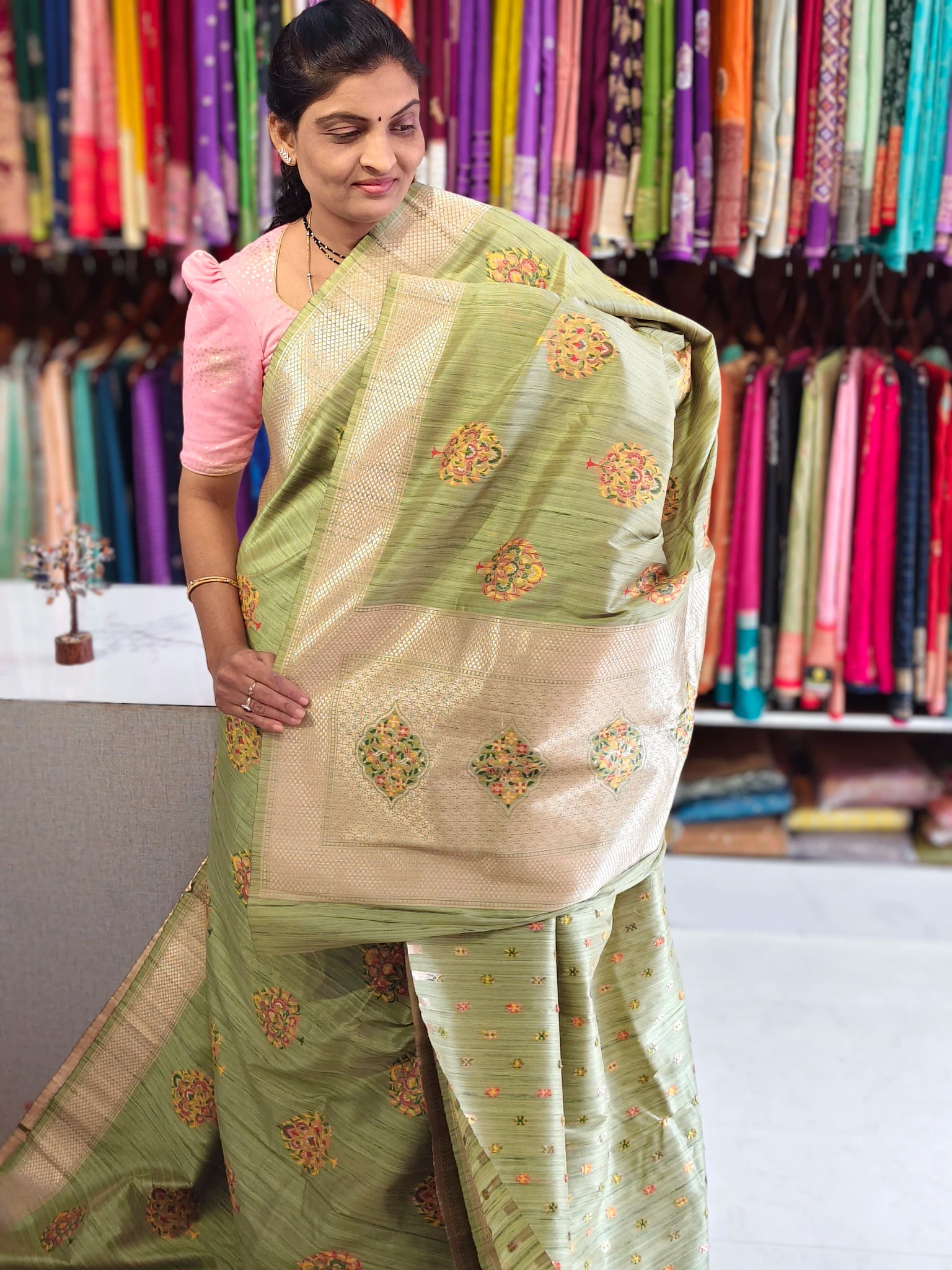 Kathan jute Banarasi saree