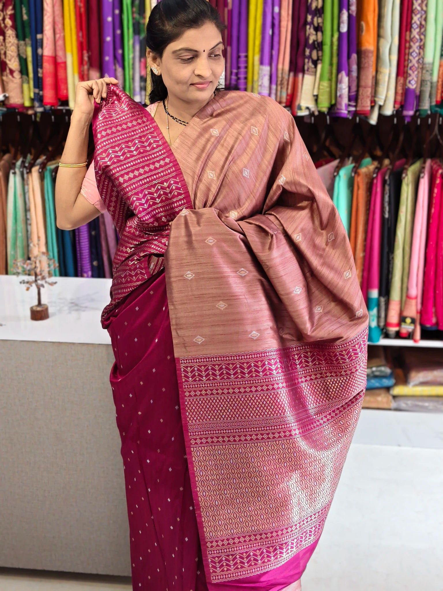 Kathan jute Banarasi saree