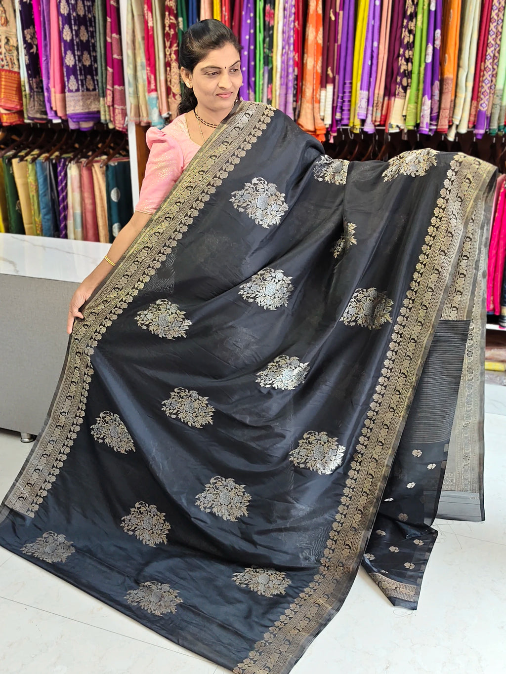 Kathan jute Banarasi saree