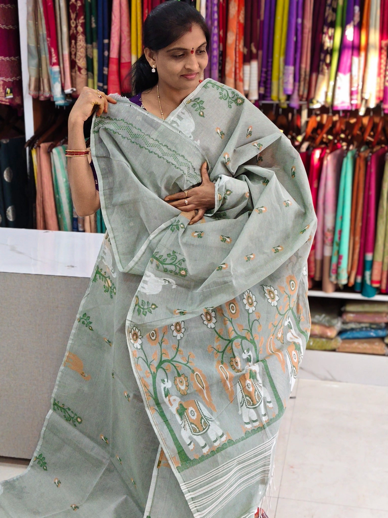 Jute jamdhani saree