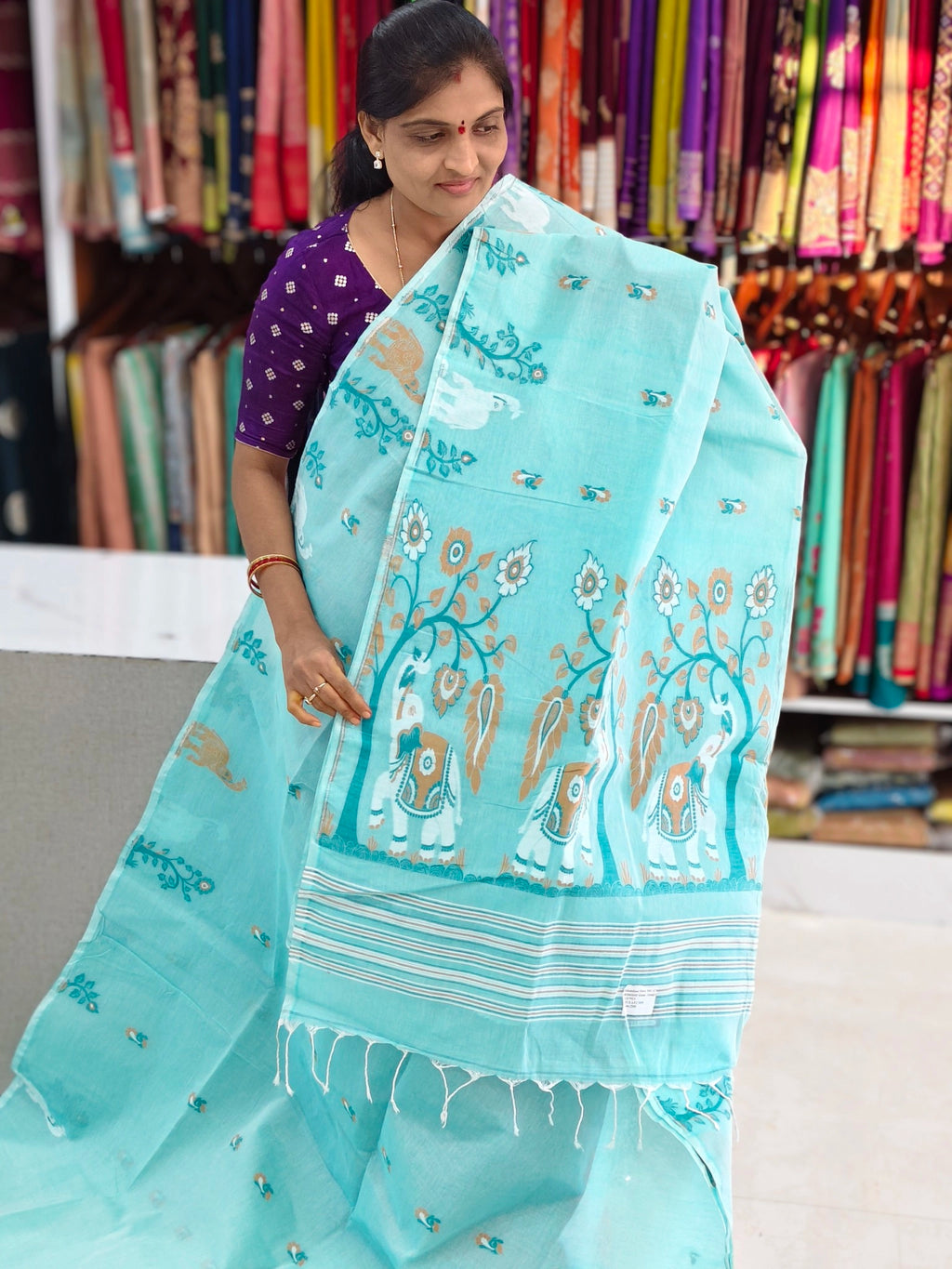 Jute jamdhani saree