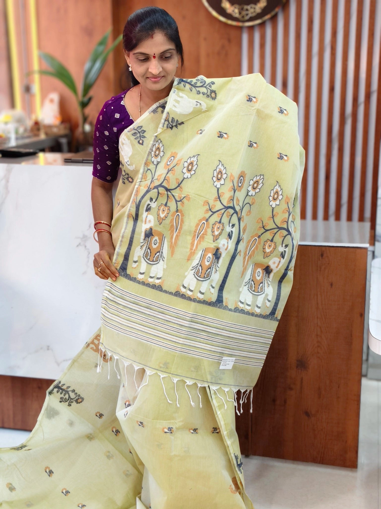 Jute jamdhani saree