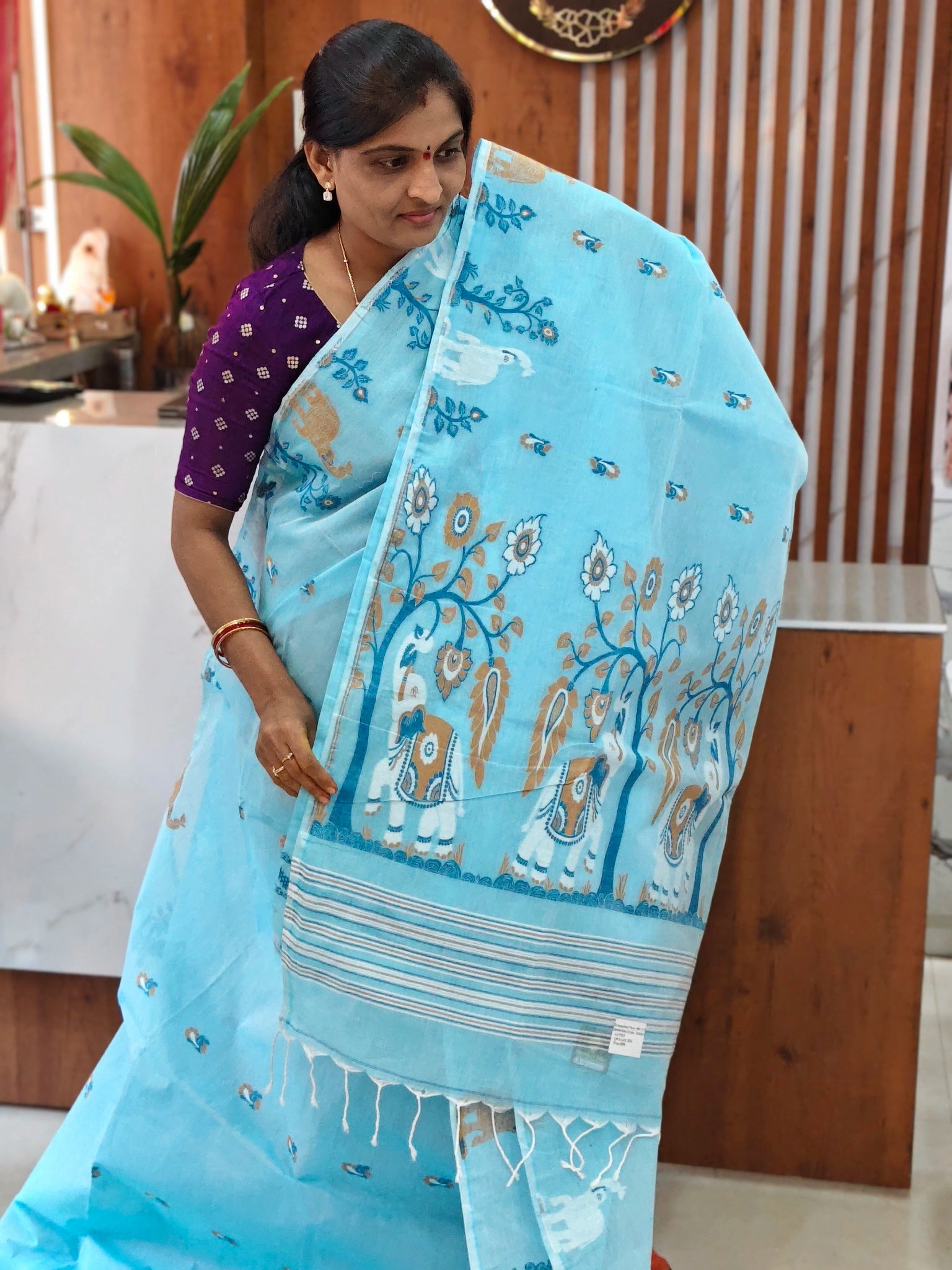 Jute jamdhani saree