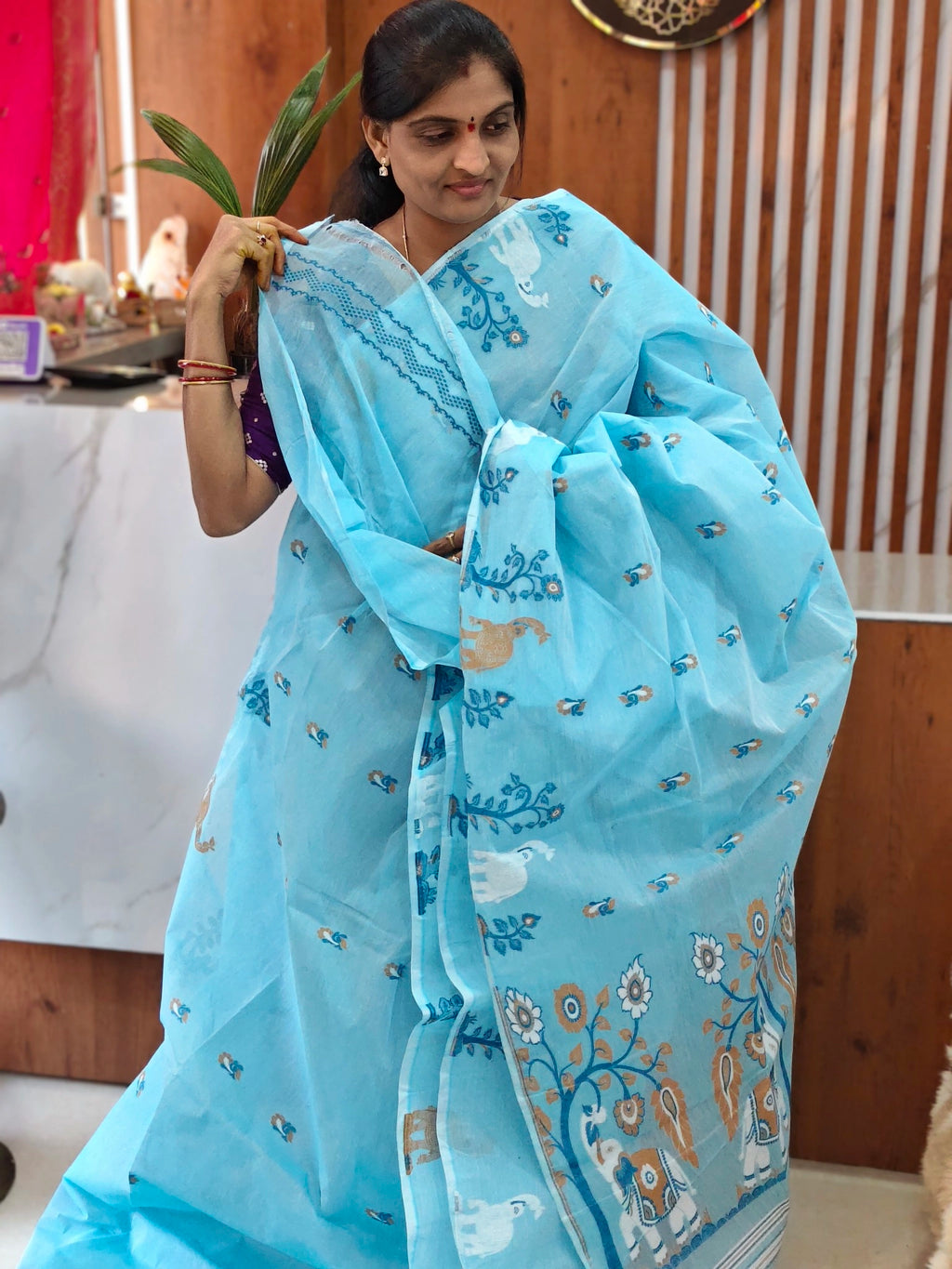 Jute jamdhani saree