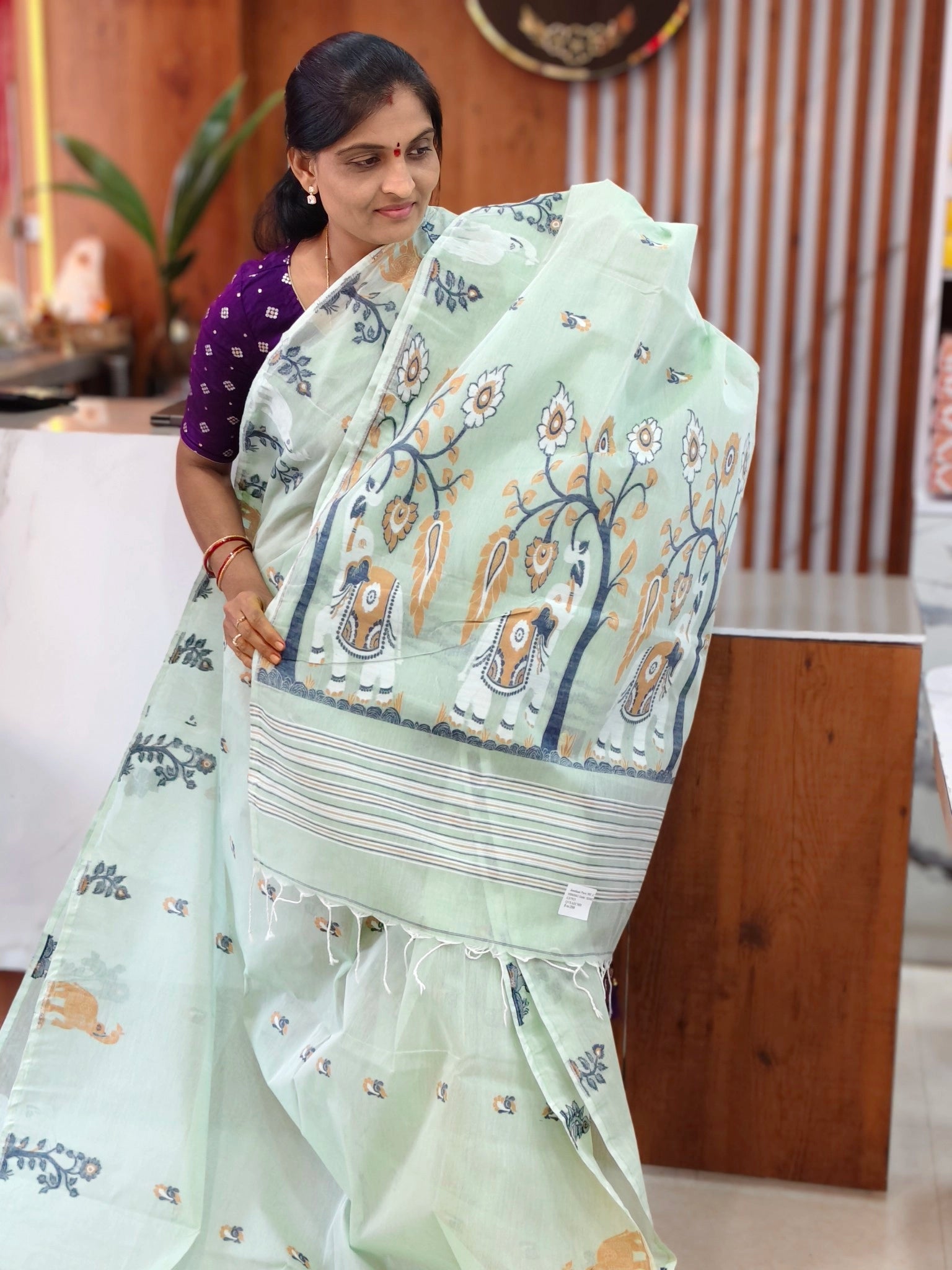 Jute jamdhani saree
