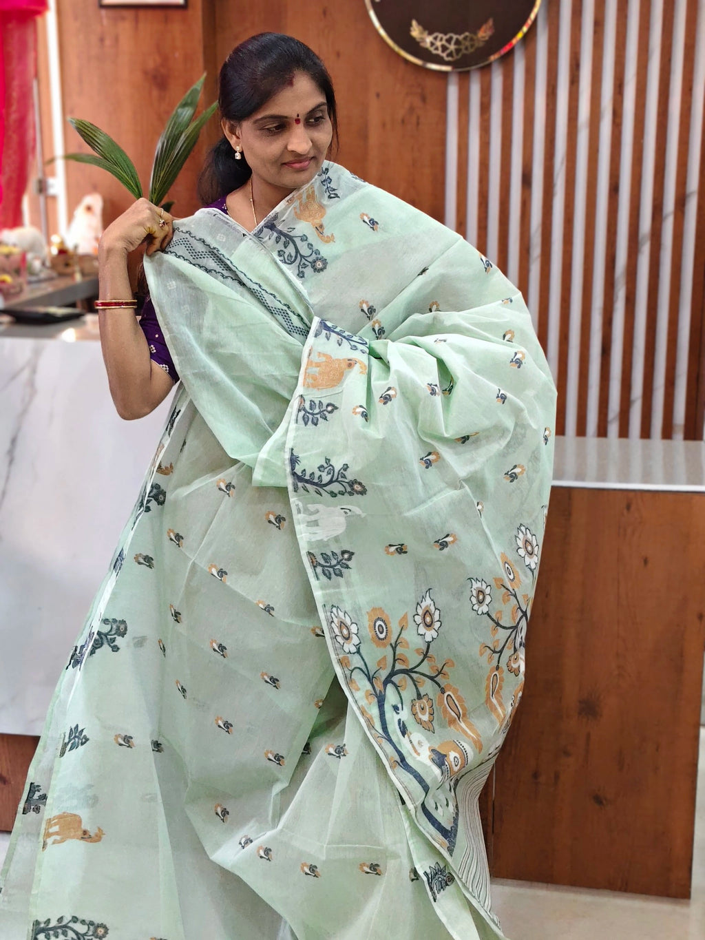 Jute jamdhani saree