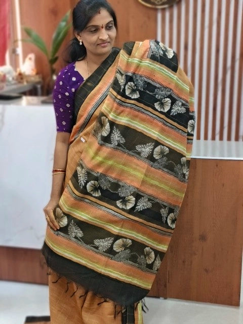 Jute printed saree