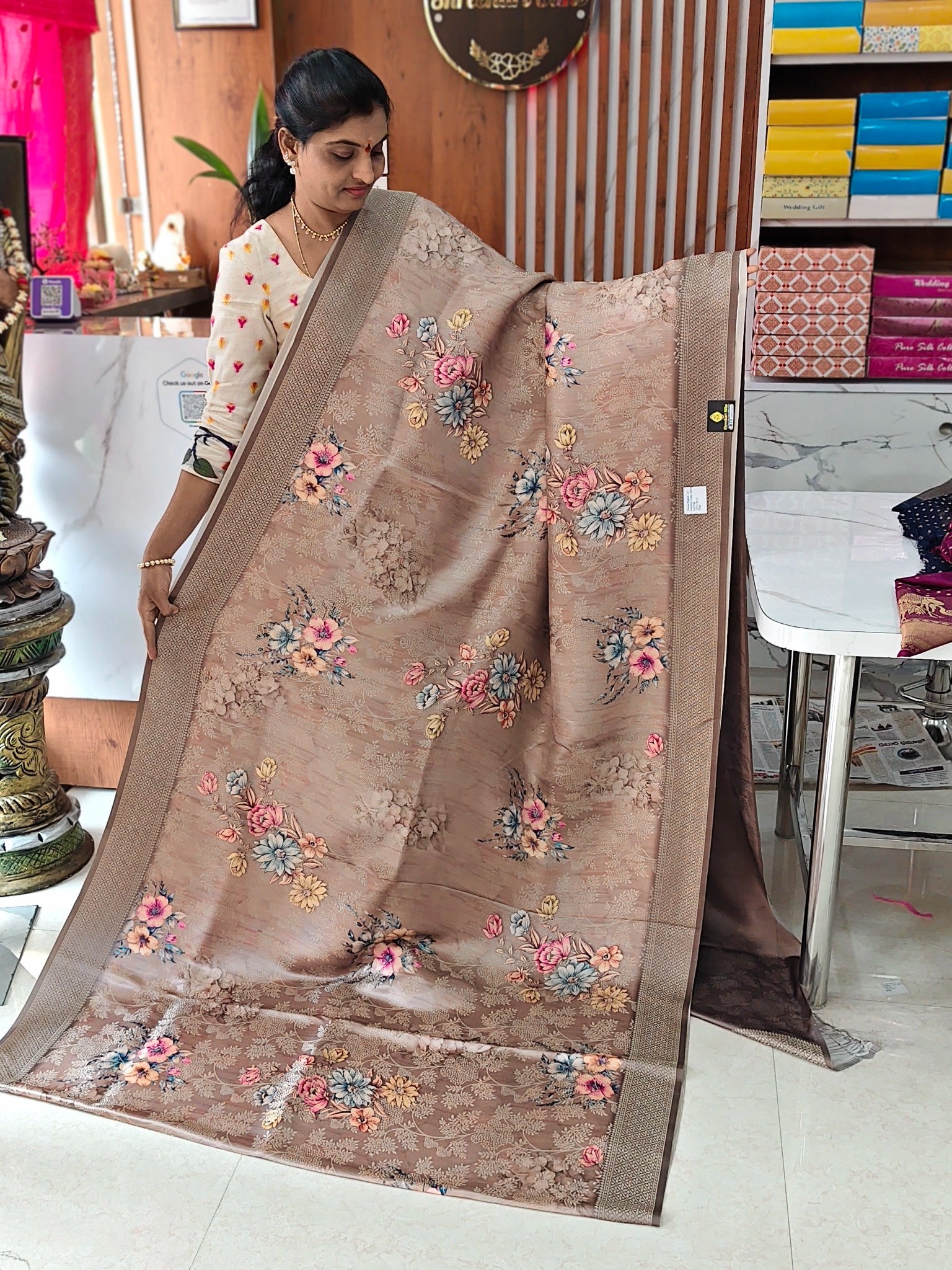Satin Banarasi saree