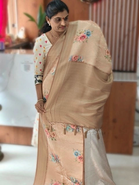 Satin Banarasi saree