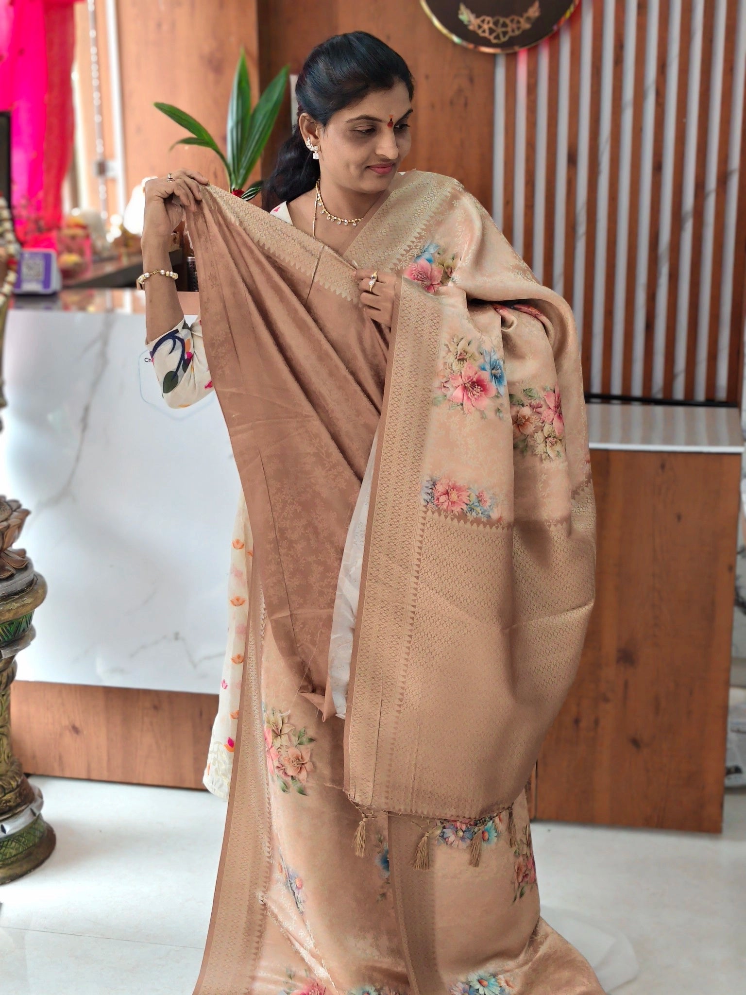 Satin Banarasi saree