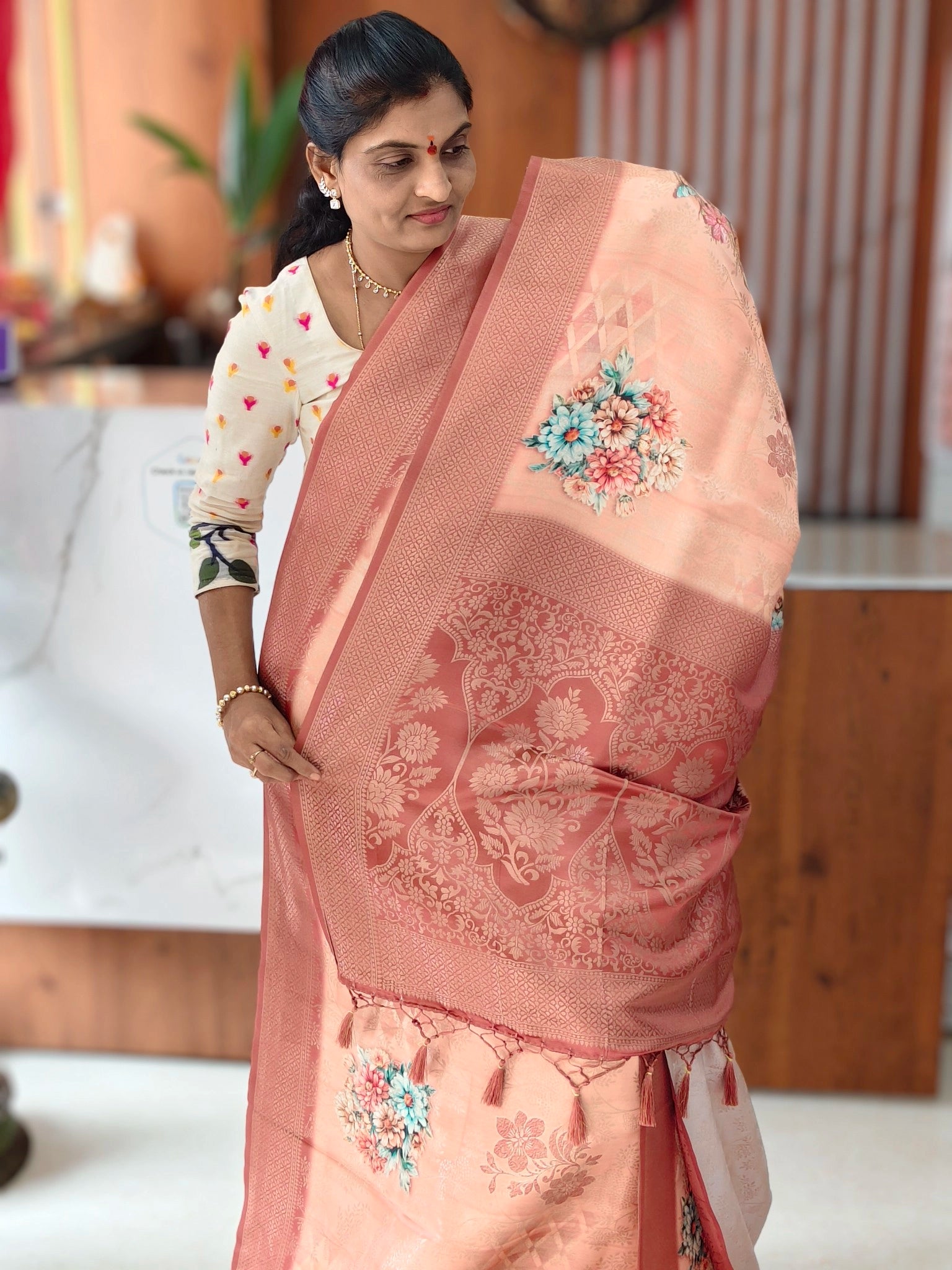 Satin Banarasi saree