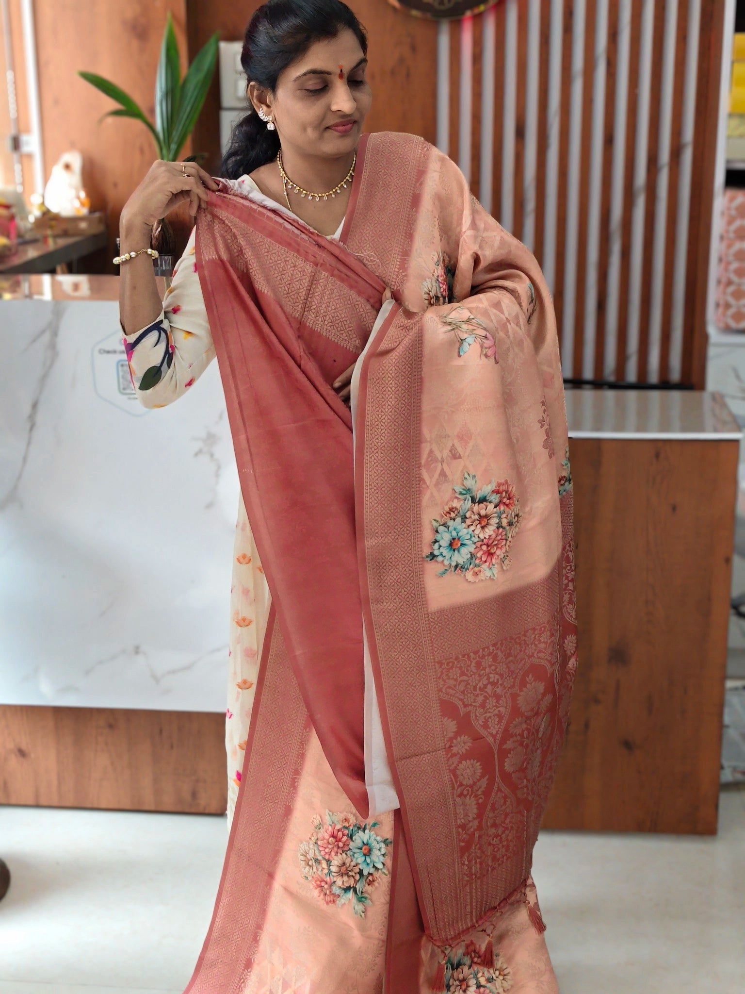 Satin Banarasi saree
