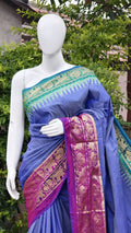 Pochampally ikkat kanchi boarder saree (silk mark certified)