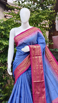 Pochampally ikkat kanchi boarder saree (silk mark certified)