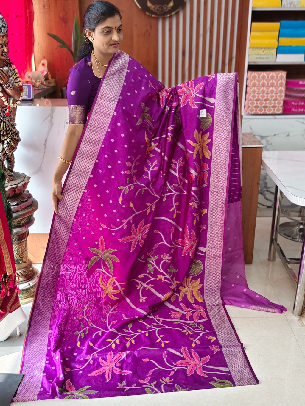 Jute jamdhani saree