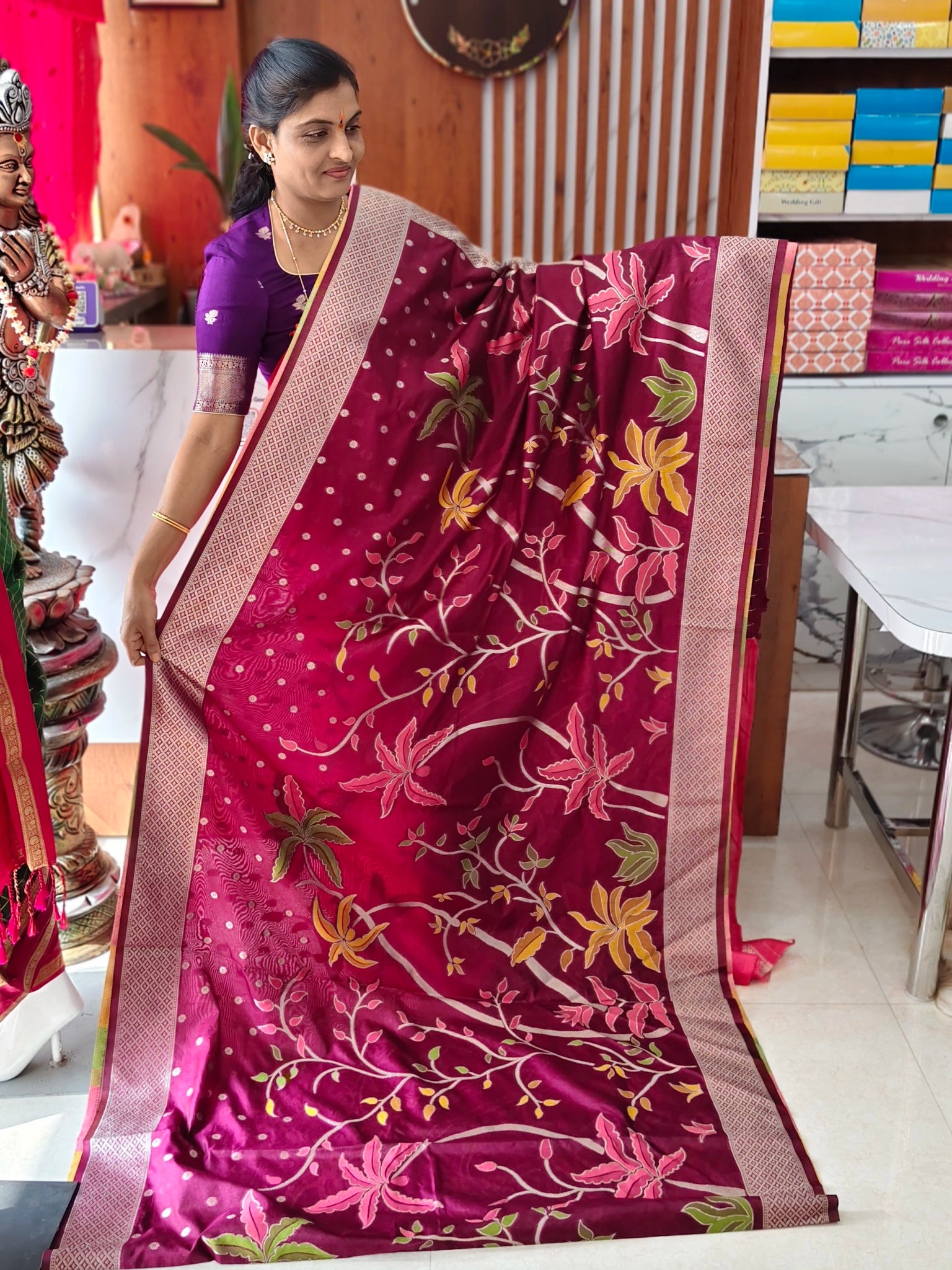 Jute jamdhani saree