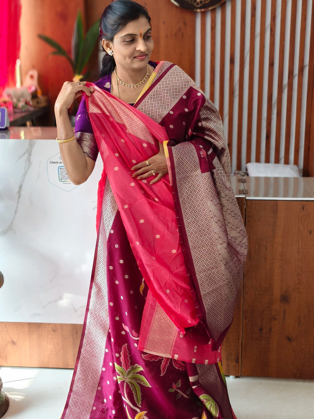 Jute jamdhani saree