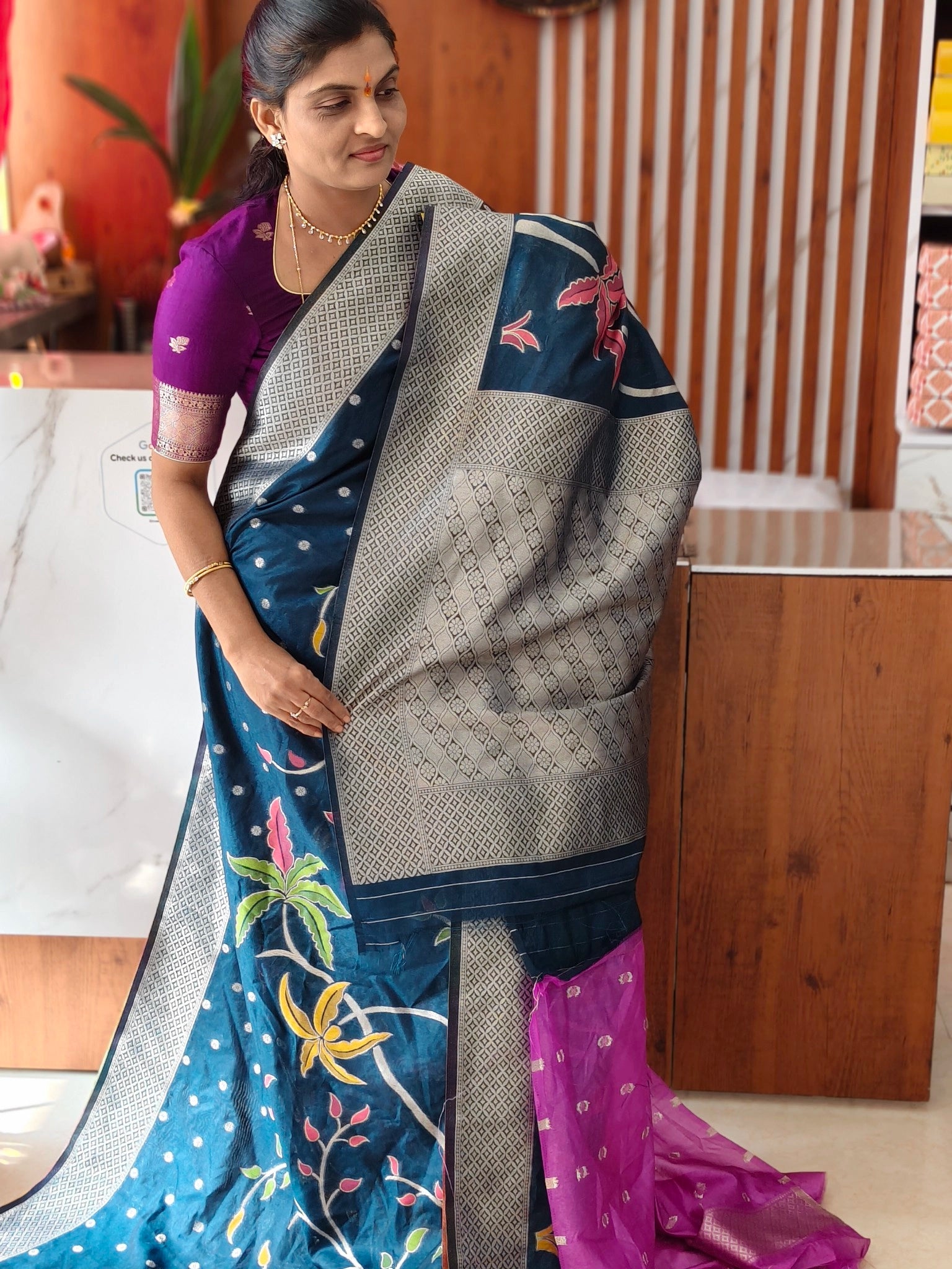 Jute jamdhani saree