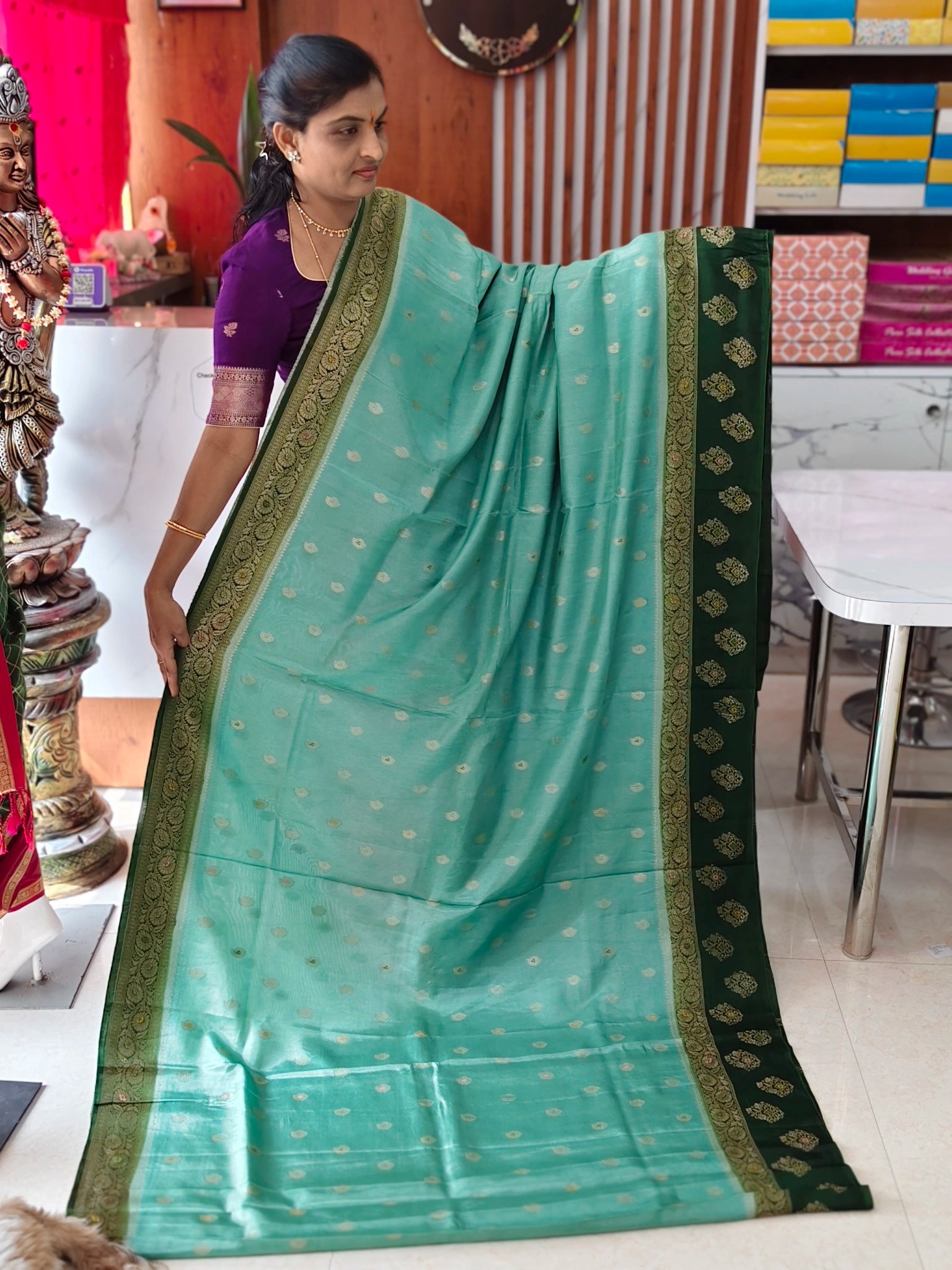 Green mango saree