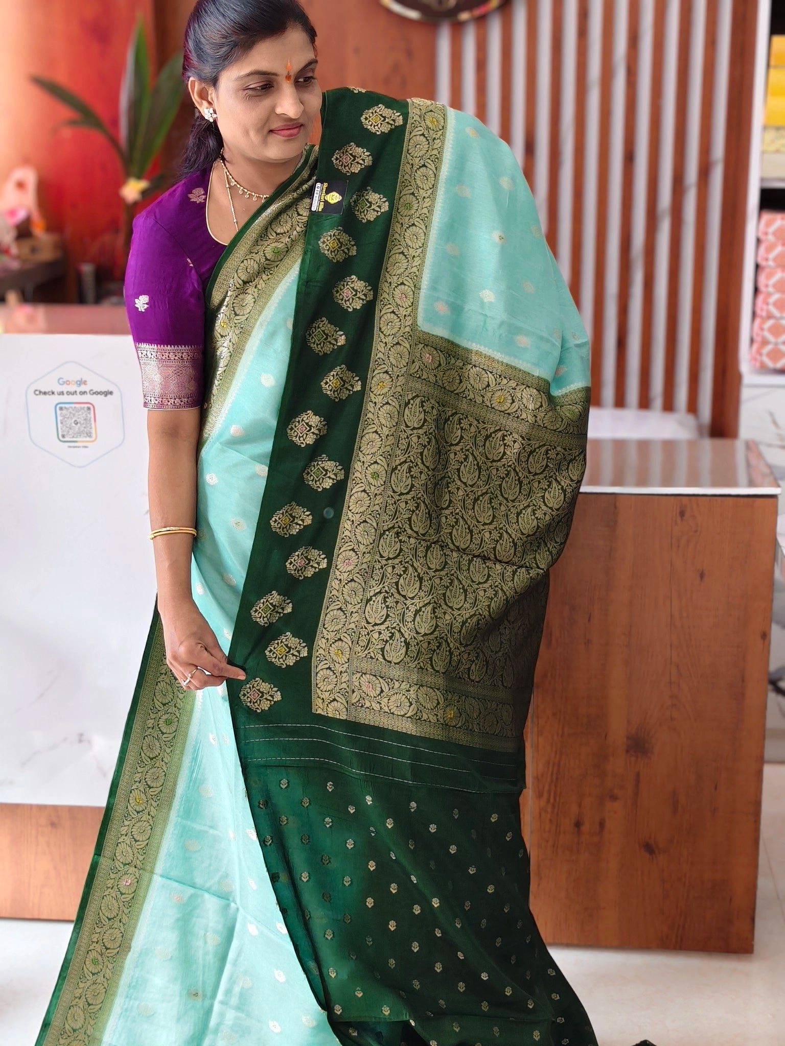 Green mango saree