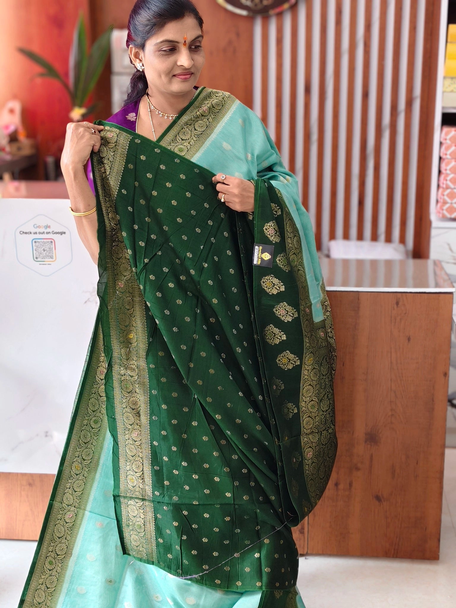 Green mango saree