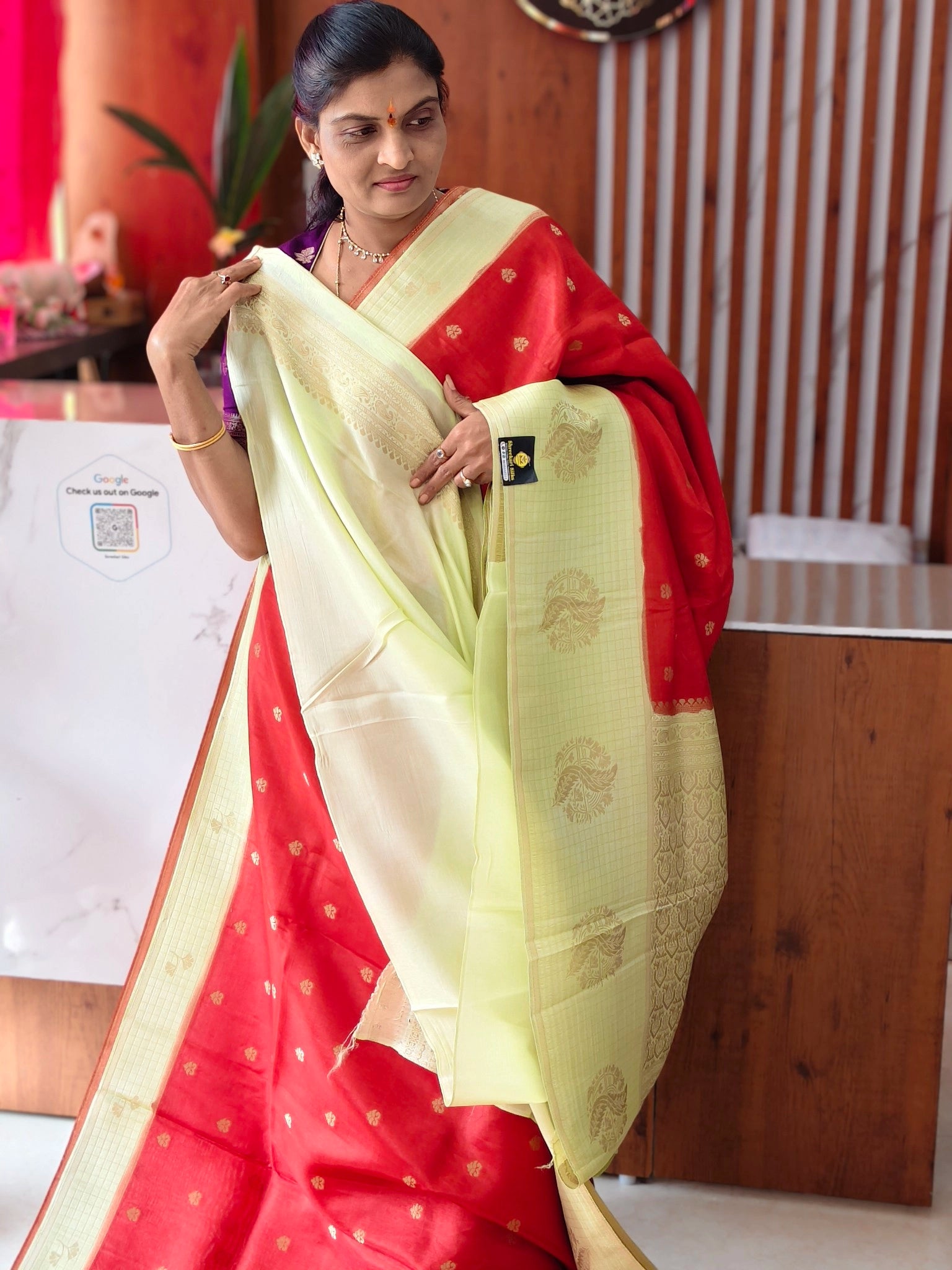 Green mango saree