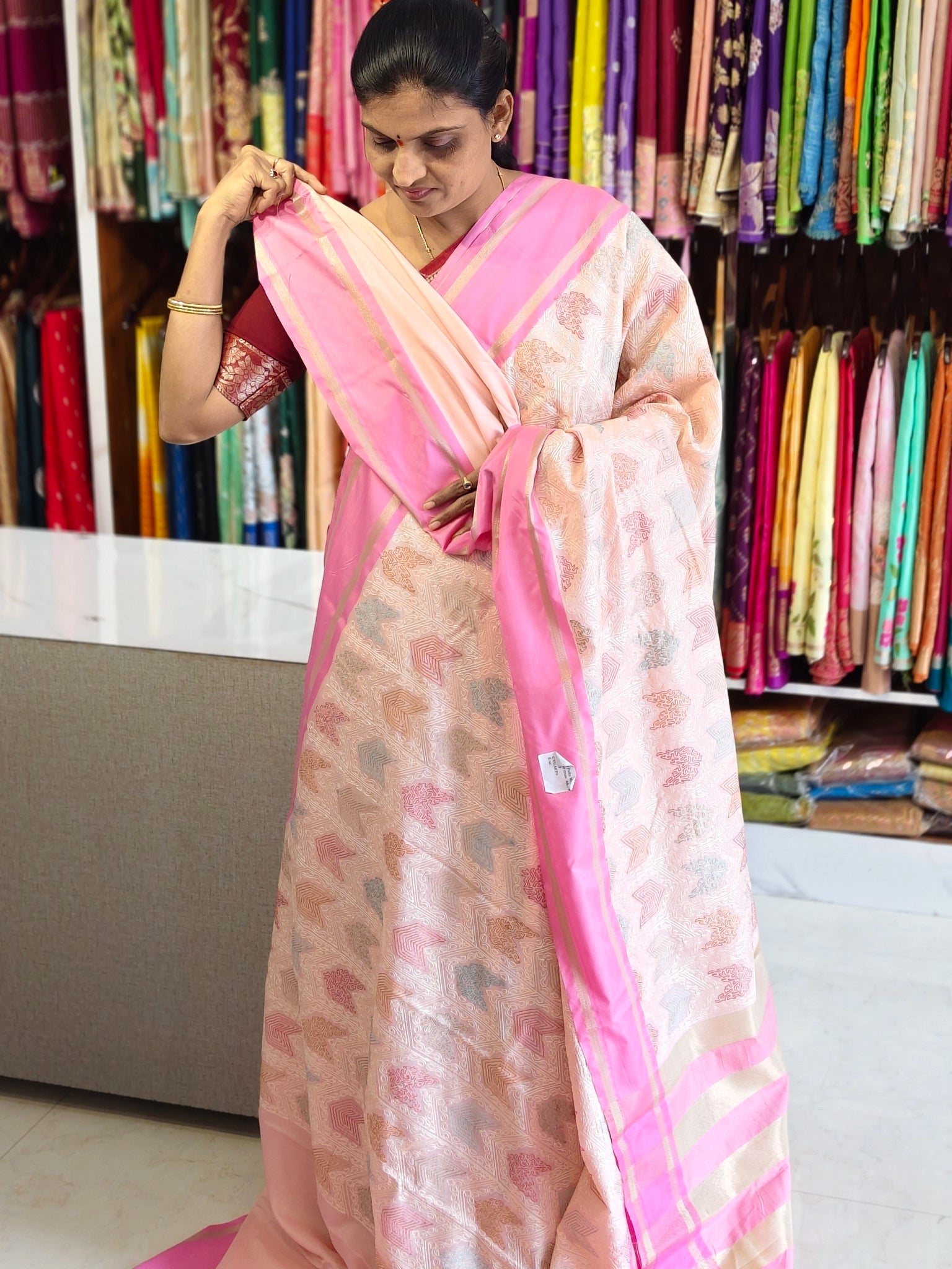 Tussar embroidery design saree