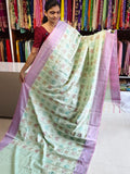 Tussar embroidery design saree