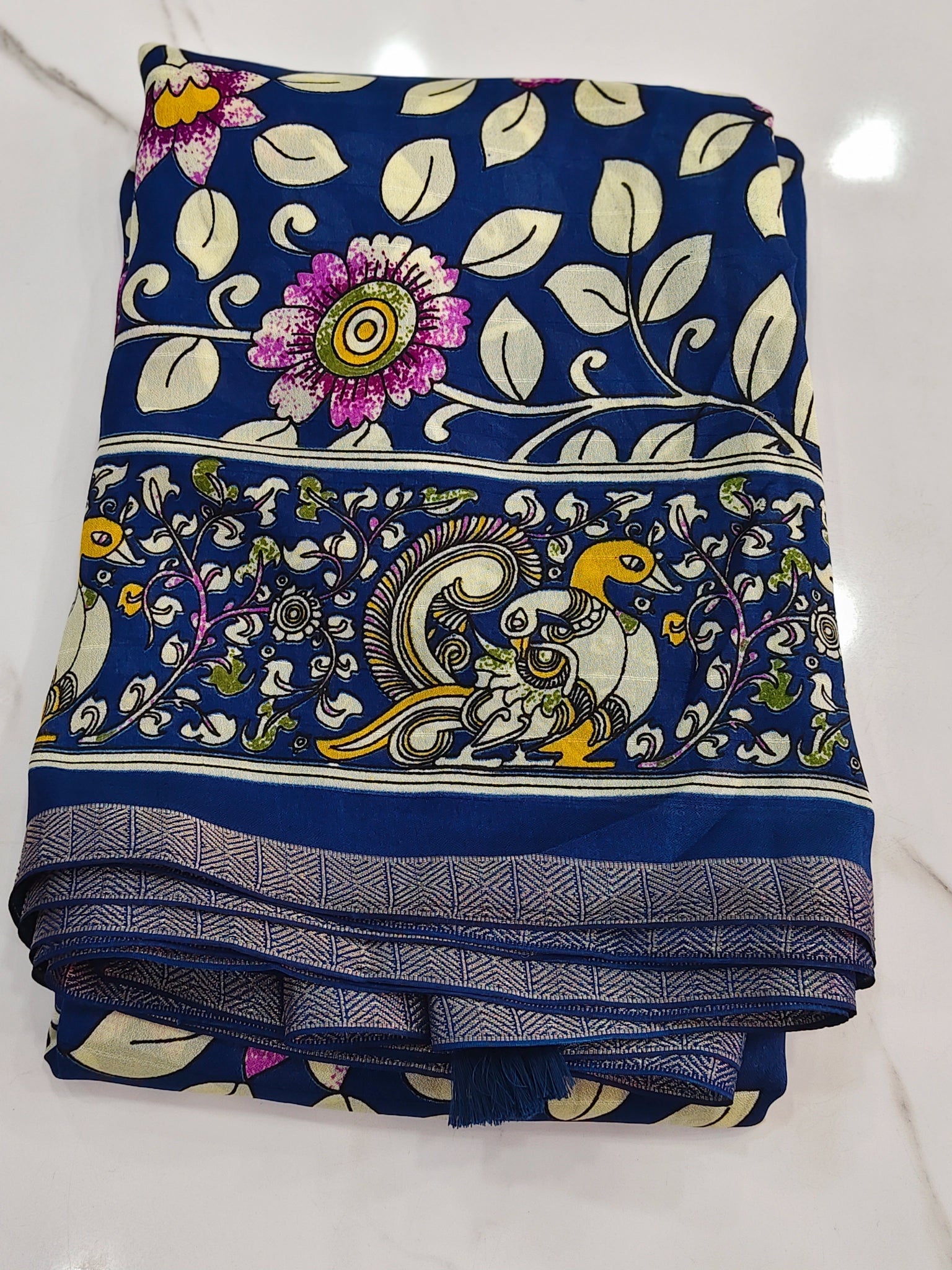 Chinon kalamkari saree