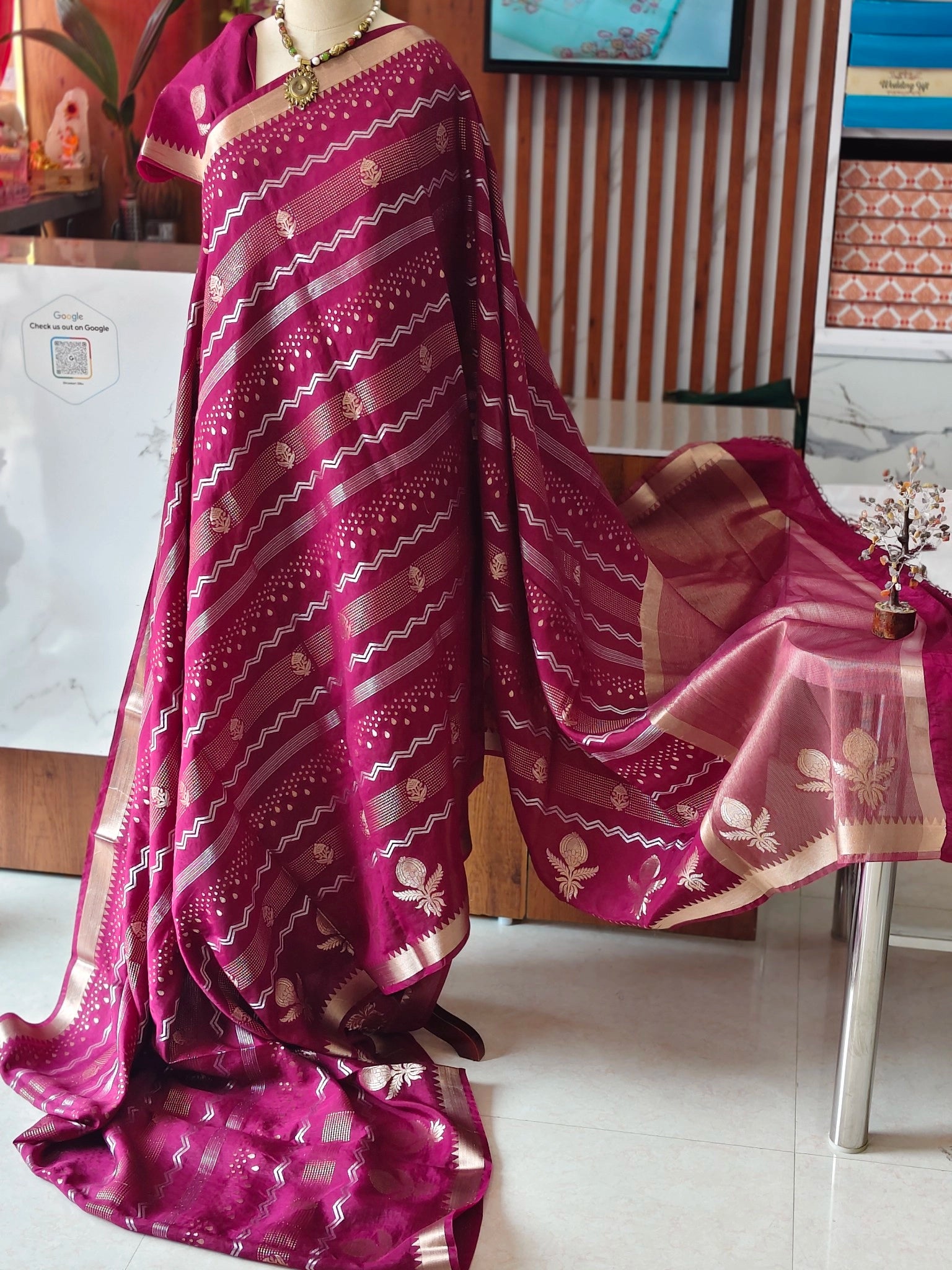 Tussar georgette saree
