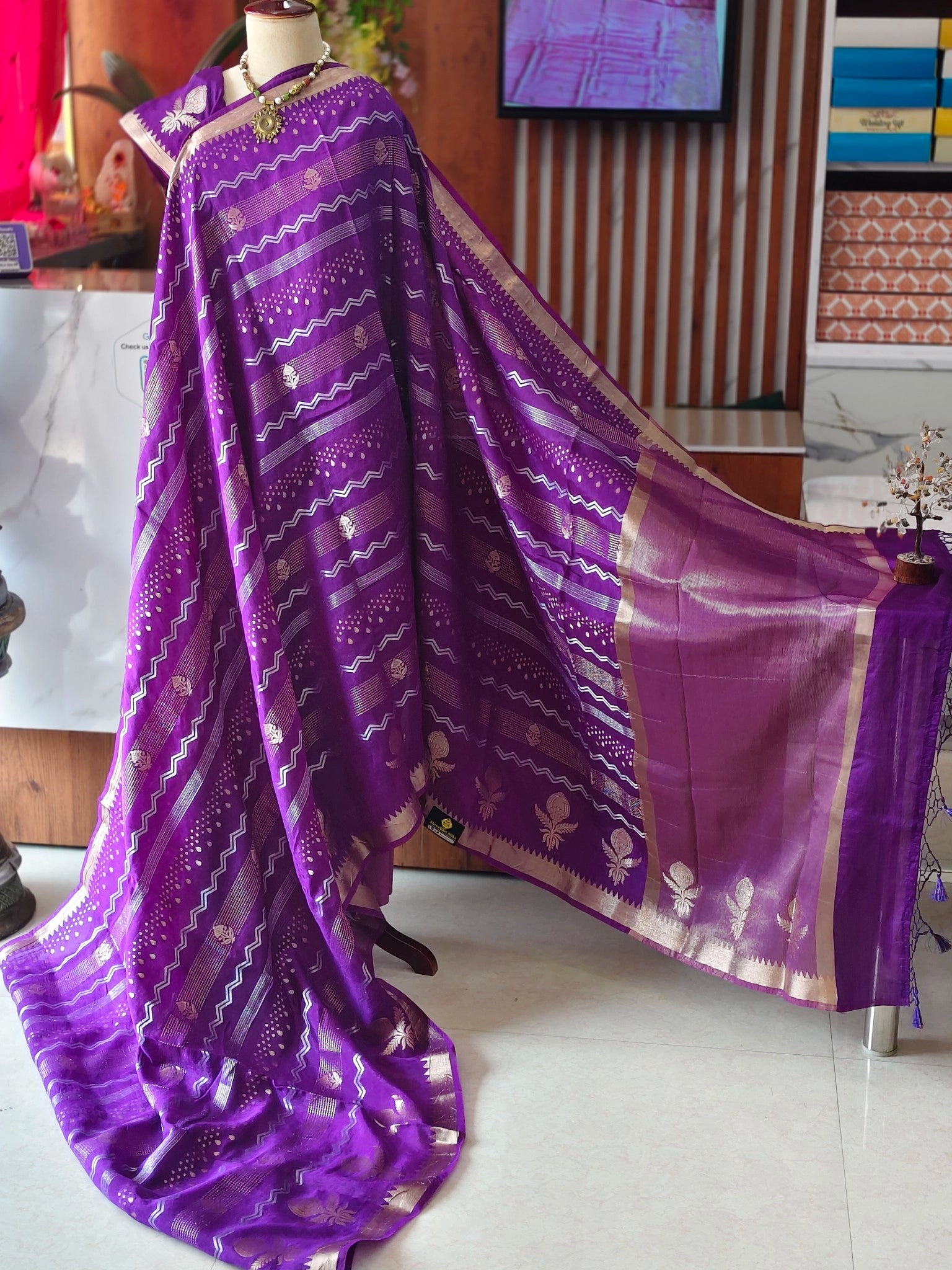 Tussar georgette saree