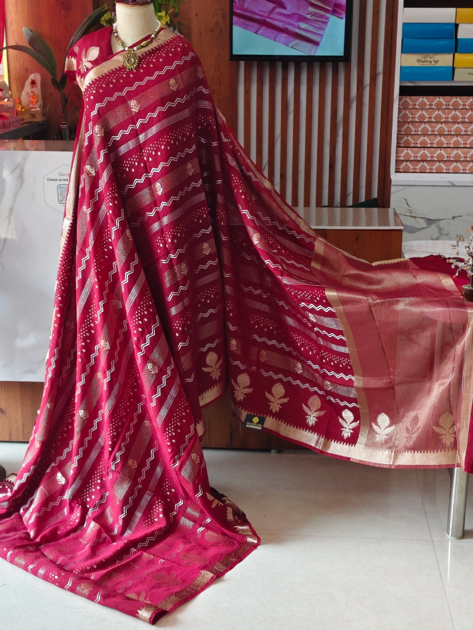 Tussar georgette saree