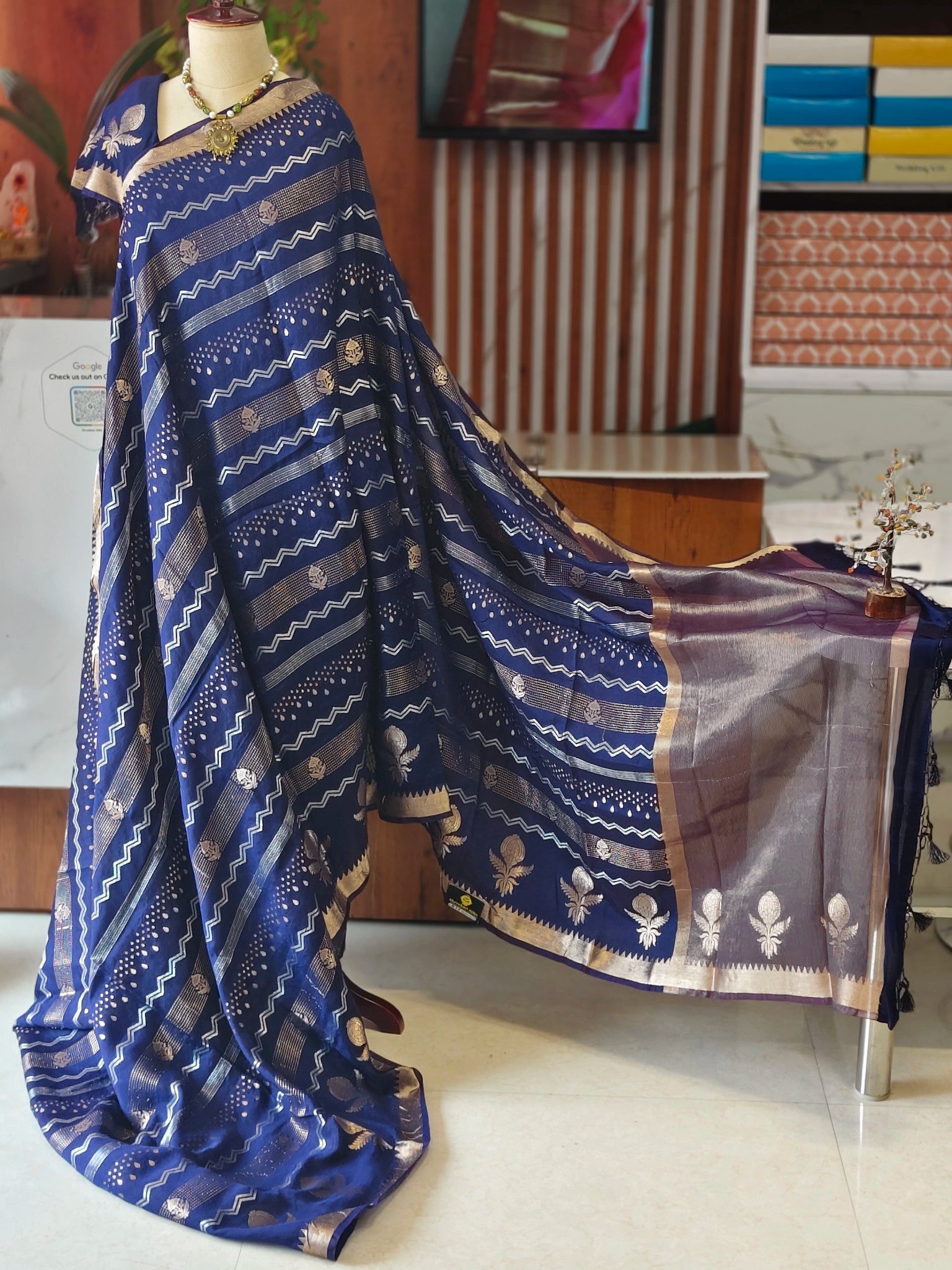 Tussar georgette saree