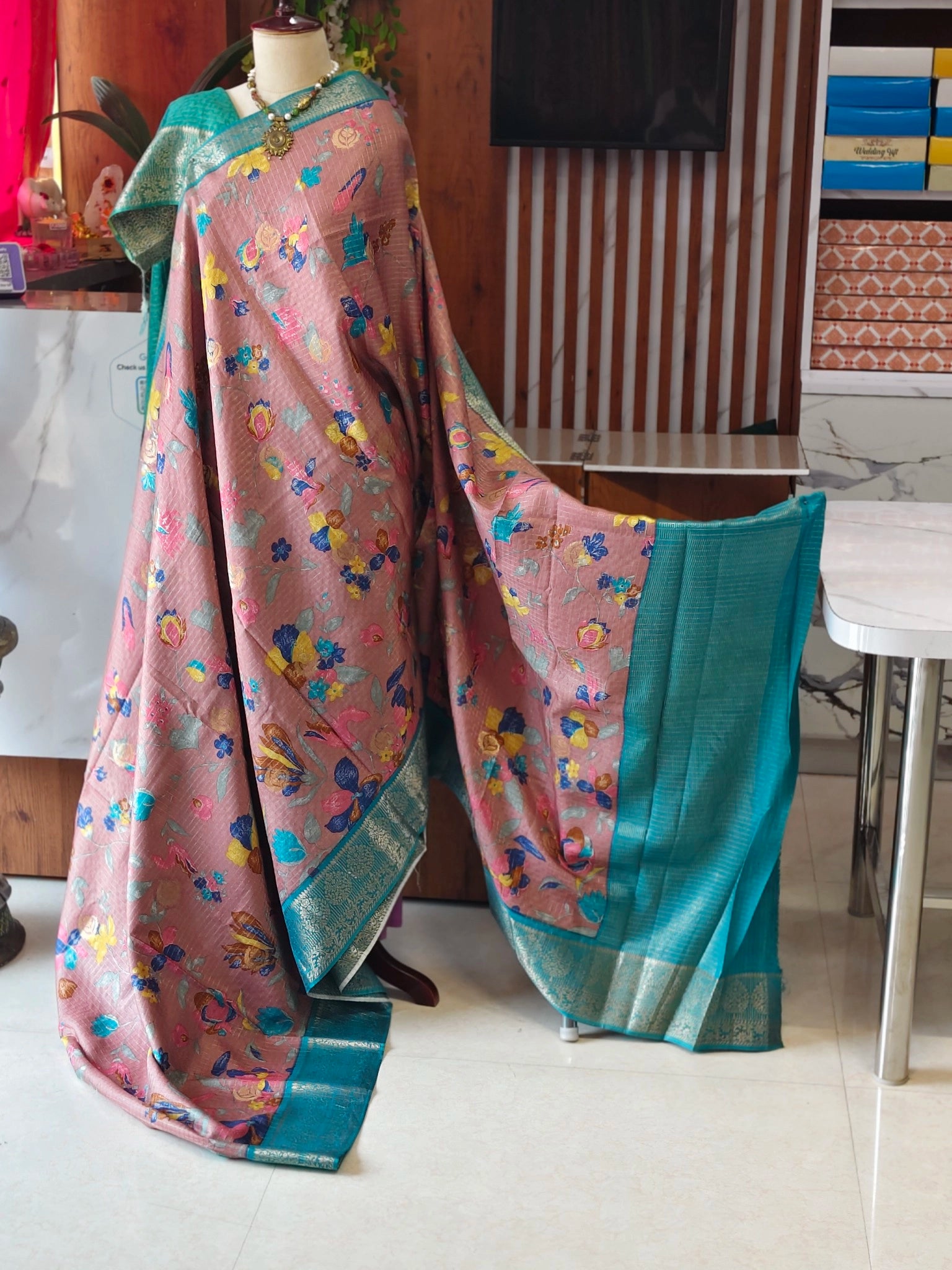 Tussar kalamkari saree