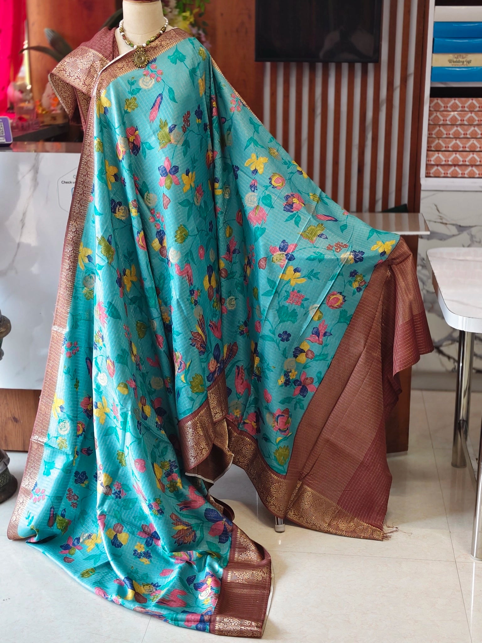 Tussar kalamkari saree