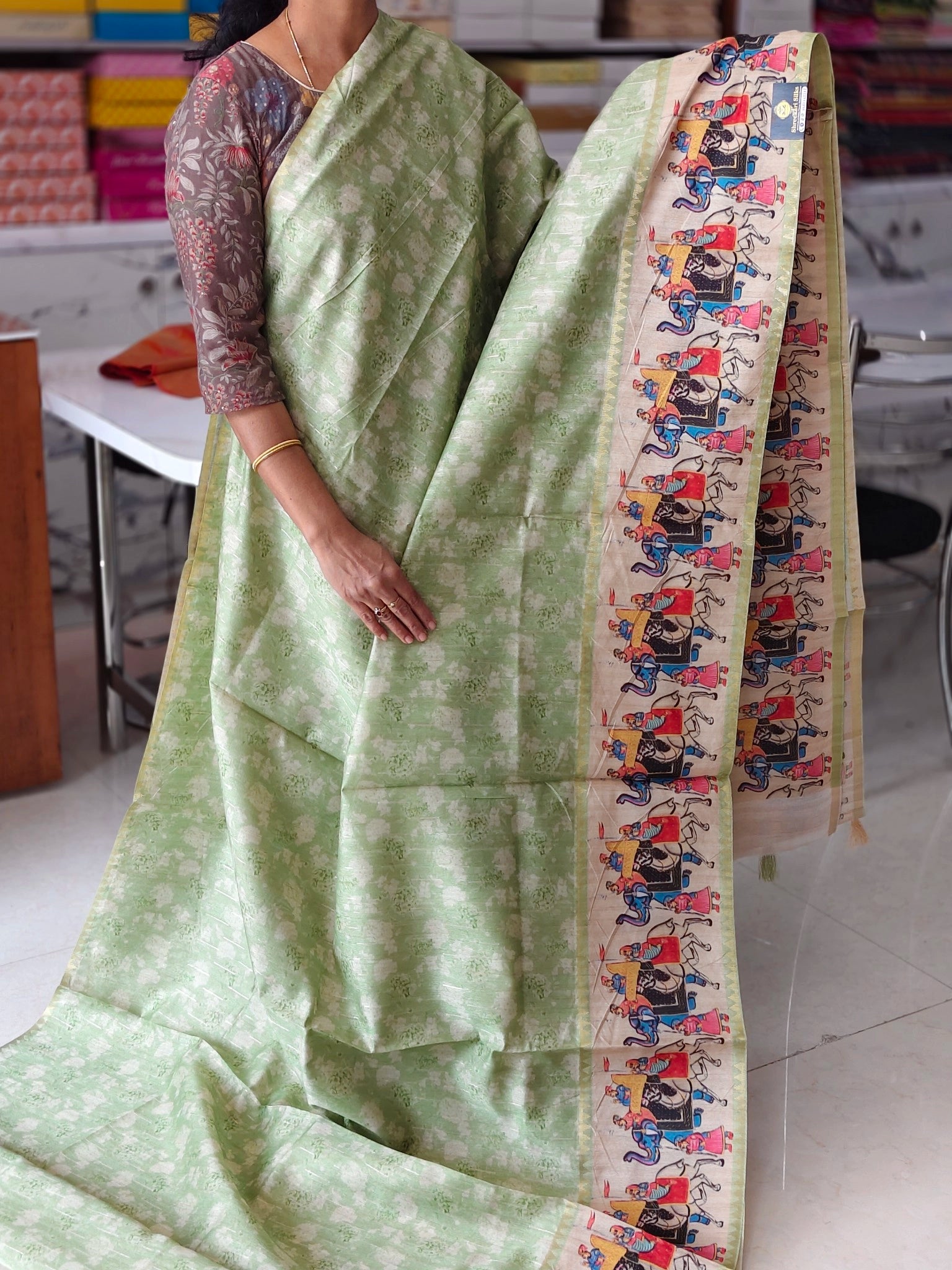 Tussar Digital print saree