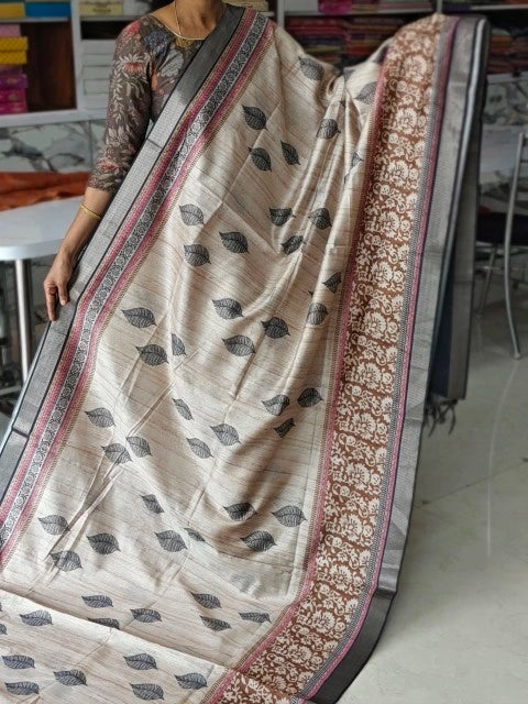 Tussar Digital print saree