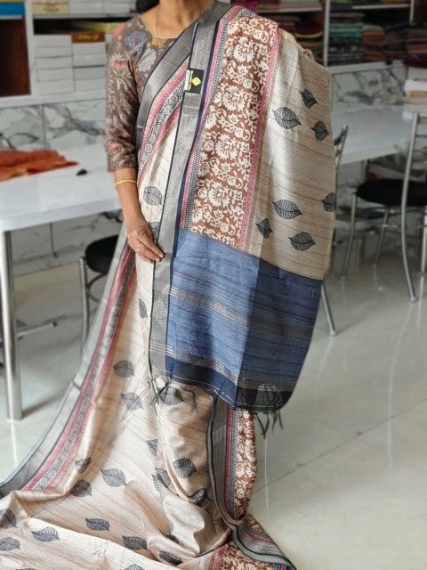 Tussar Digital print saree