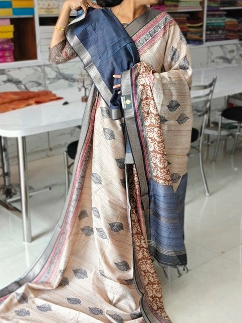 Tussar Digital print saree