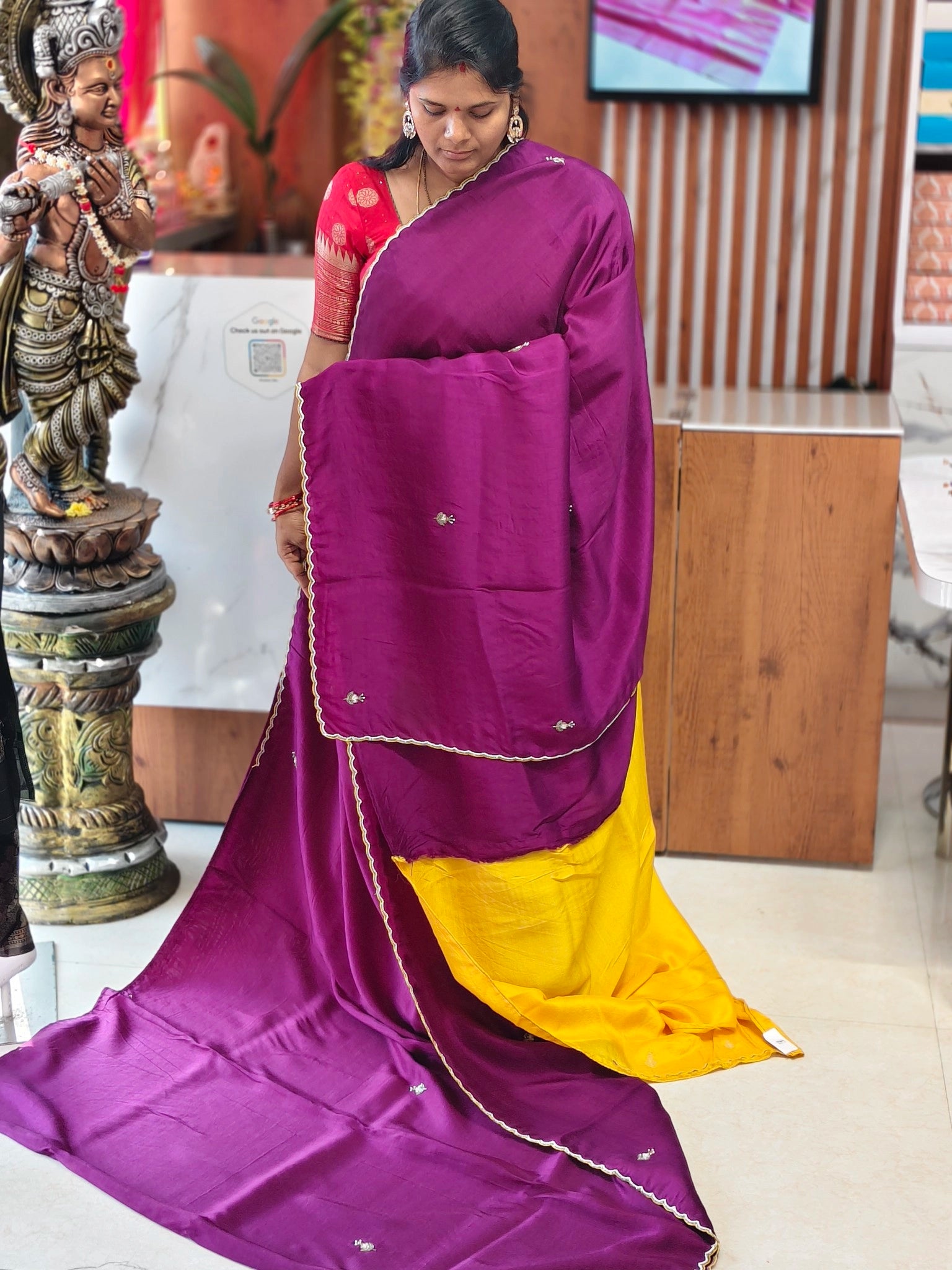 Tussar georgette saree