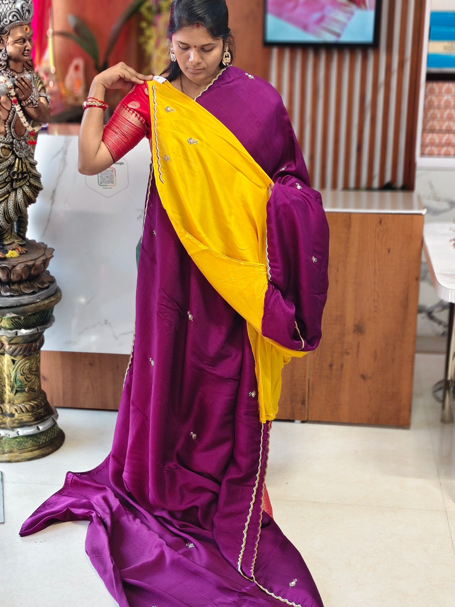 Tussar georgette saree