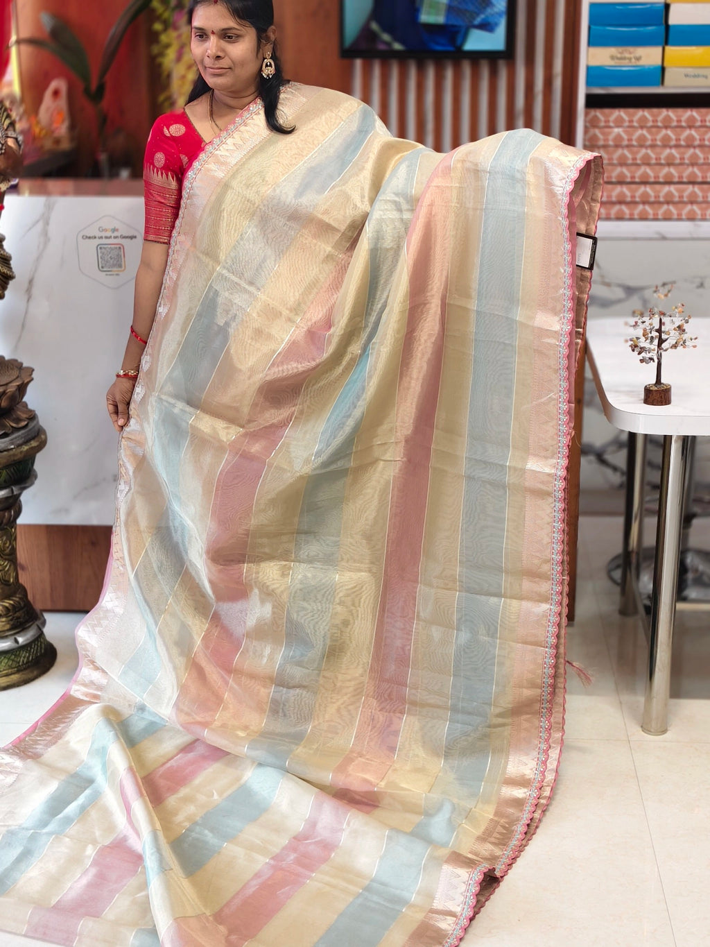 Tissue kora saree
