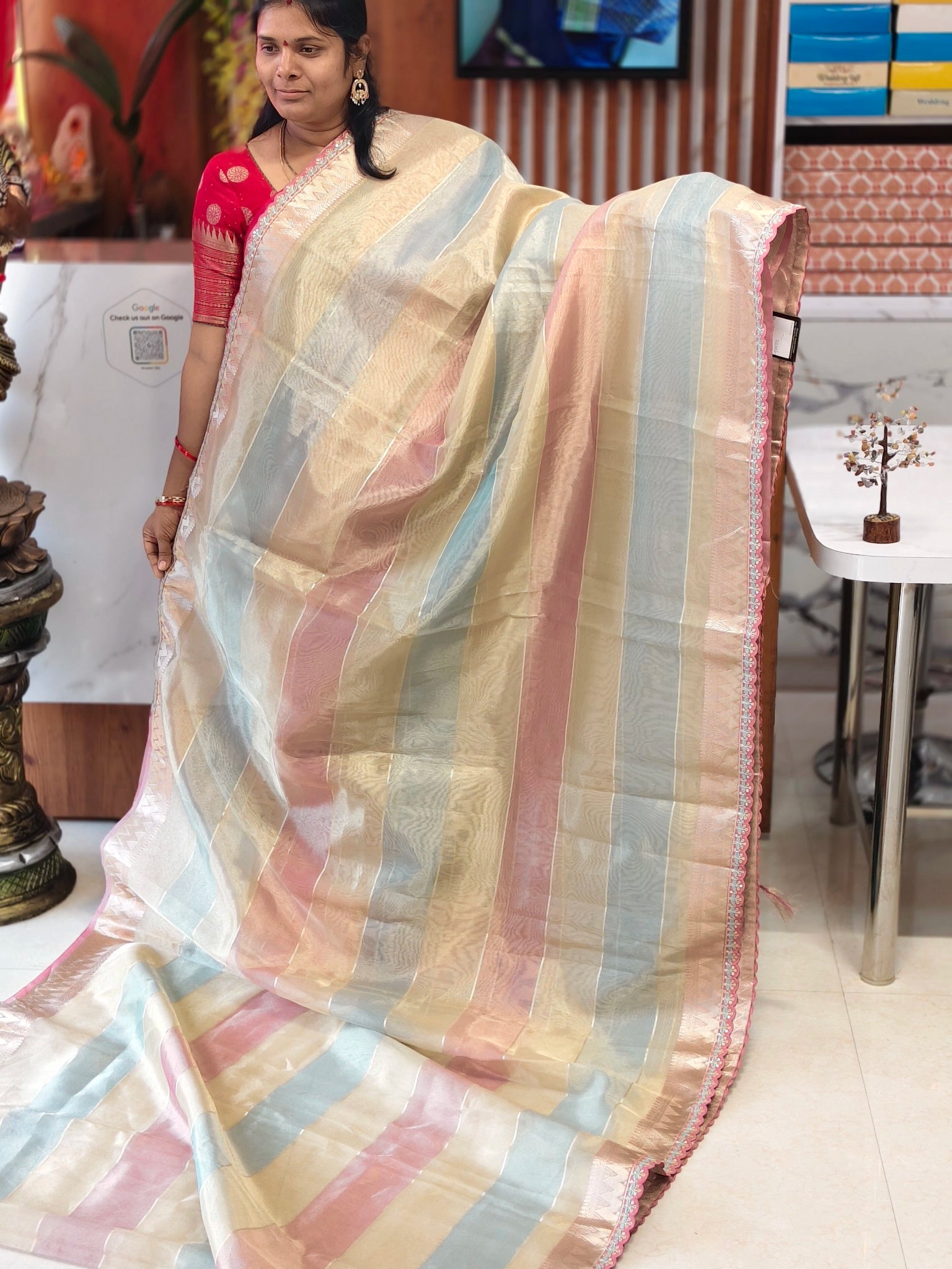 Tissue kora saree