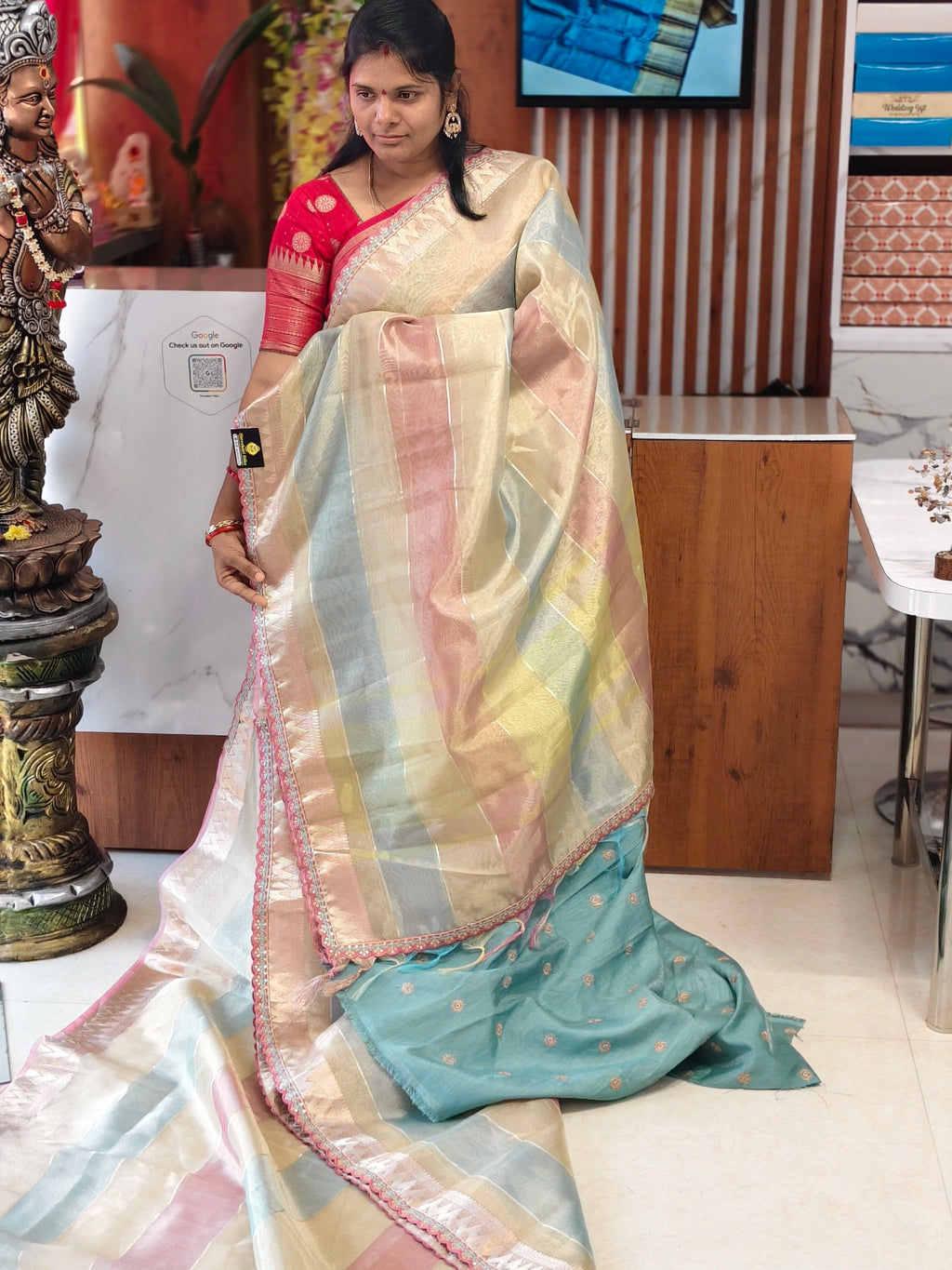 Tissue kora saree