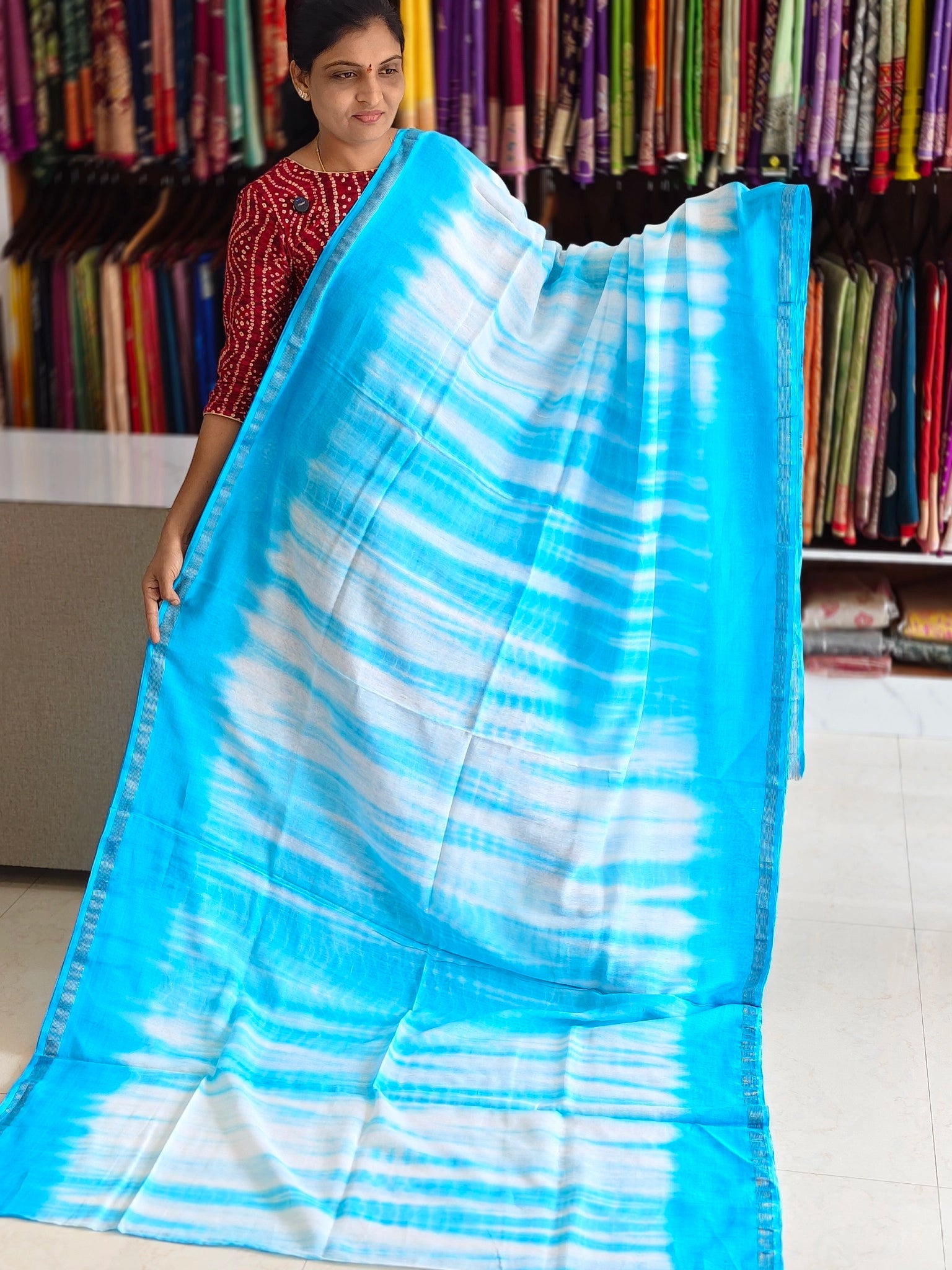 Malai Cotton Shibori print Saree