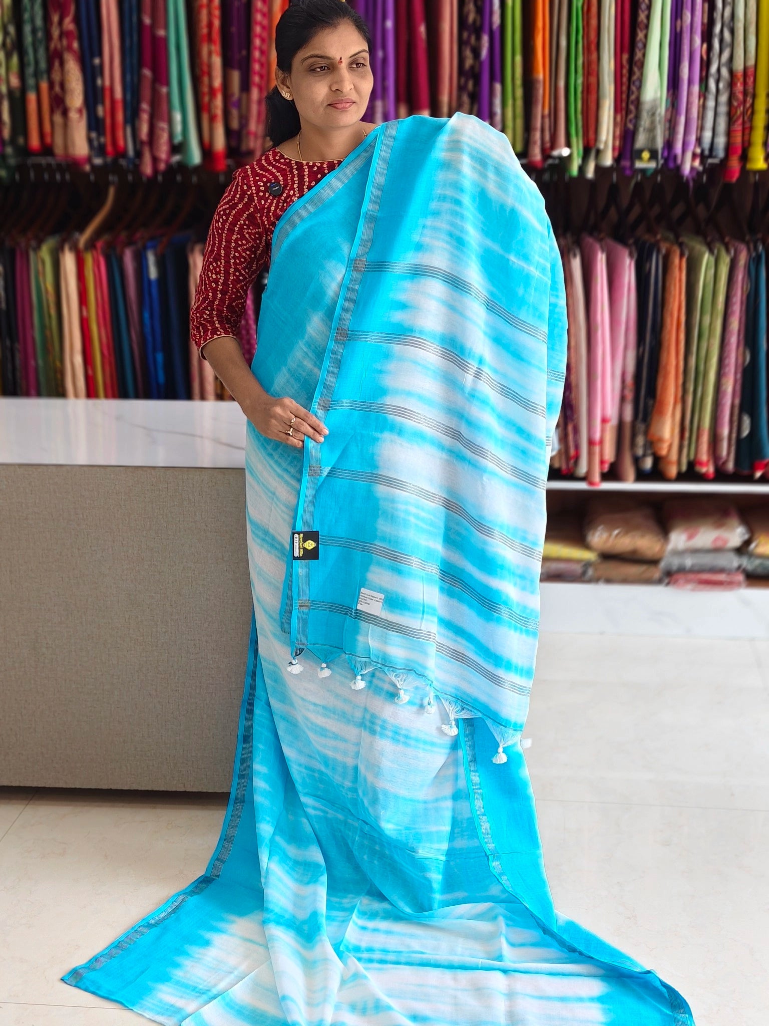 Malai Cotton Shibori print Saree