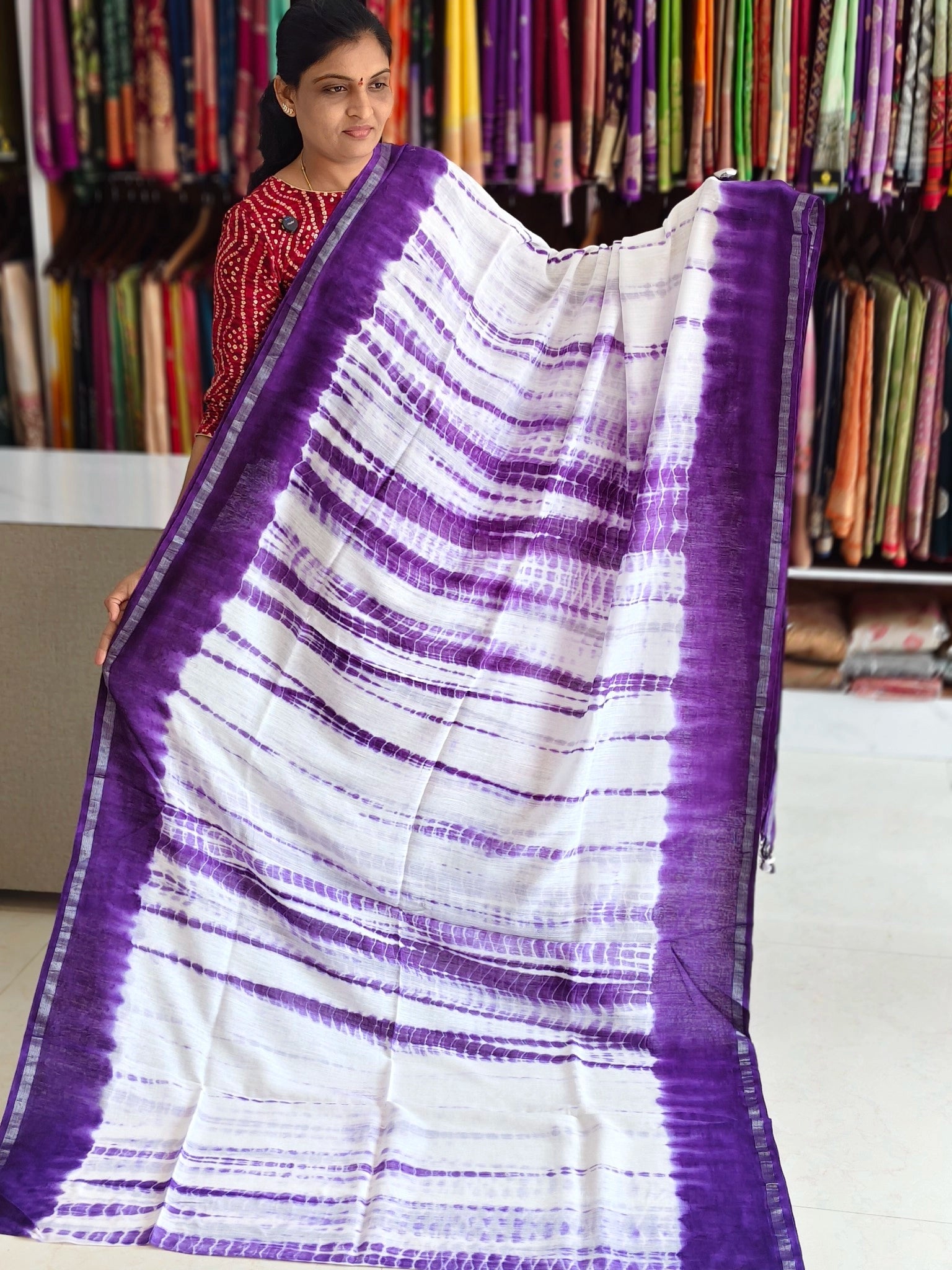 Malai Cotton Shibori print Saree